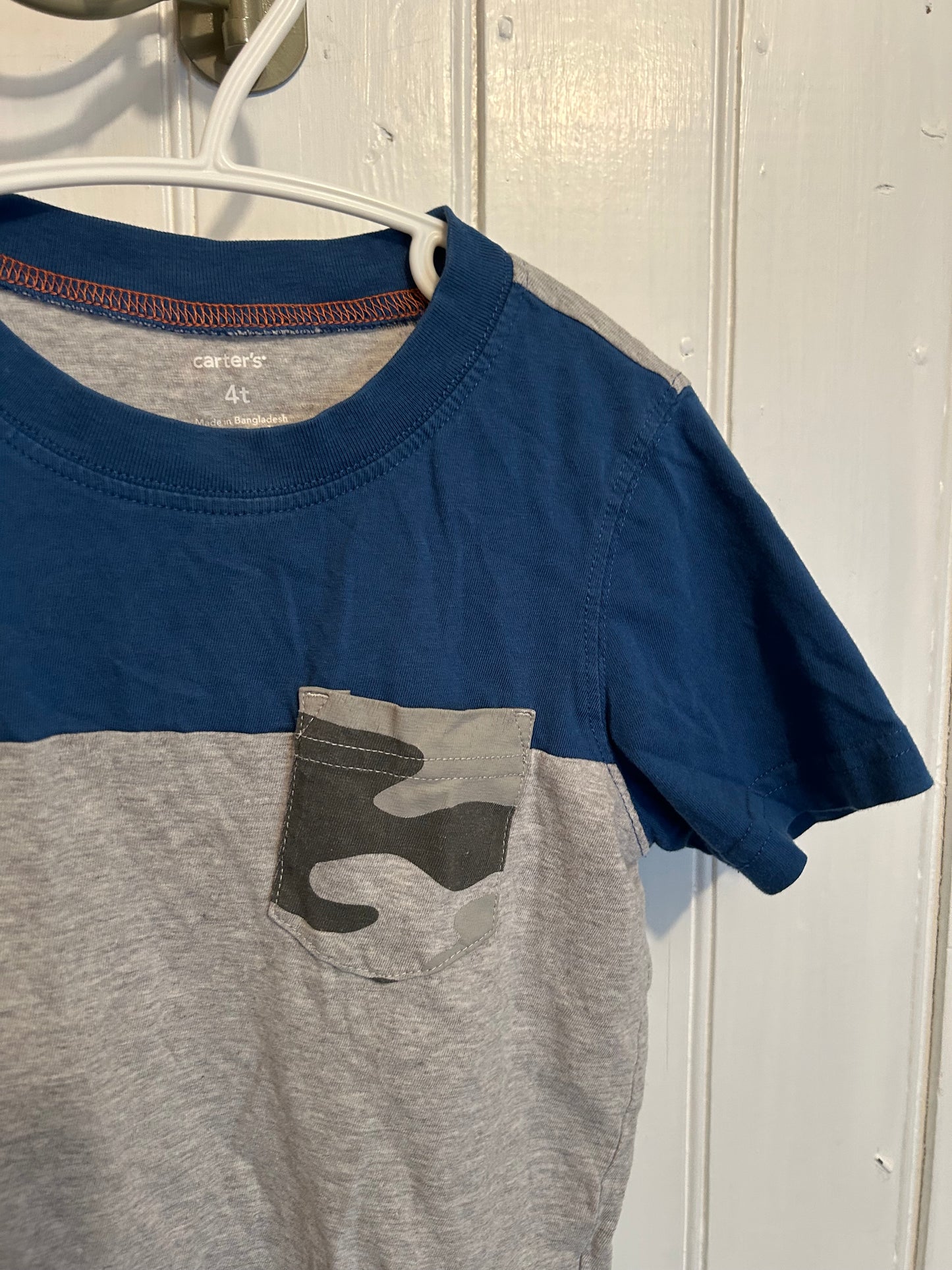 Carters 4t blue & grey camo tshirt