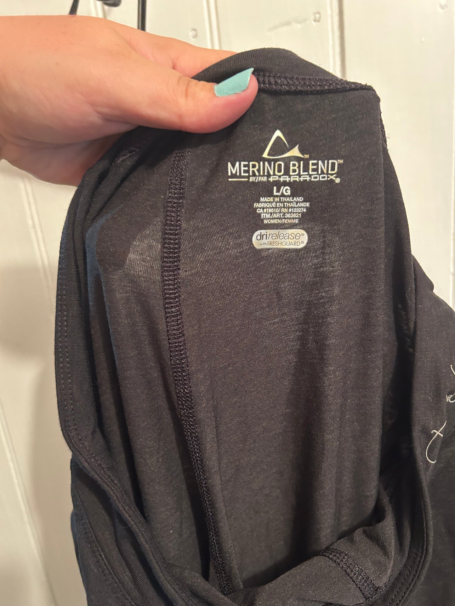 Paradox large black merino wool blend thermal leggings