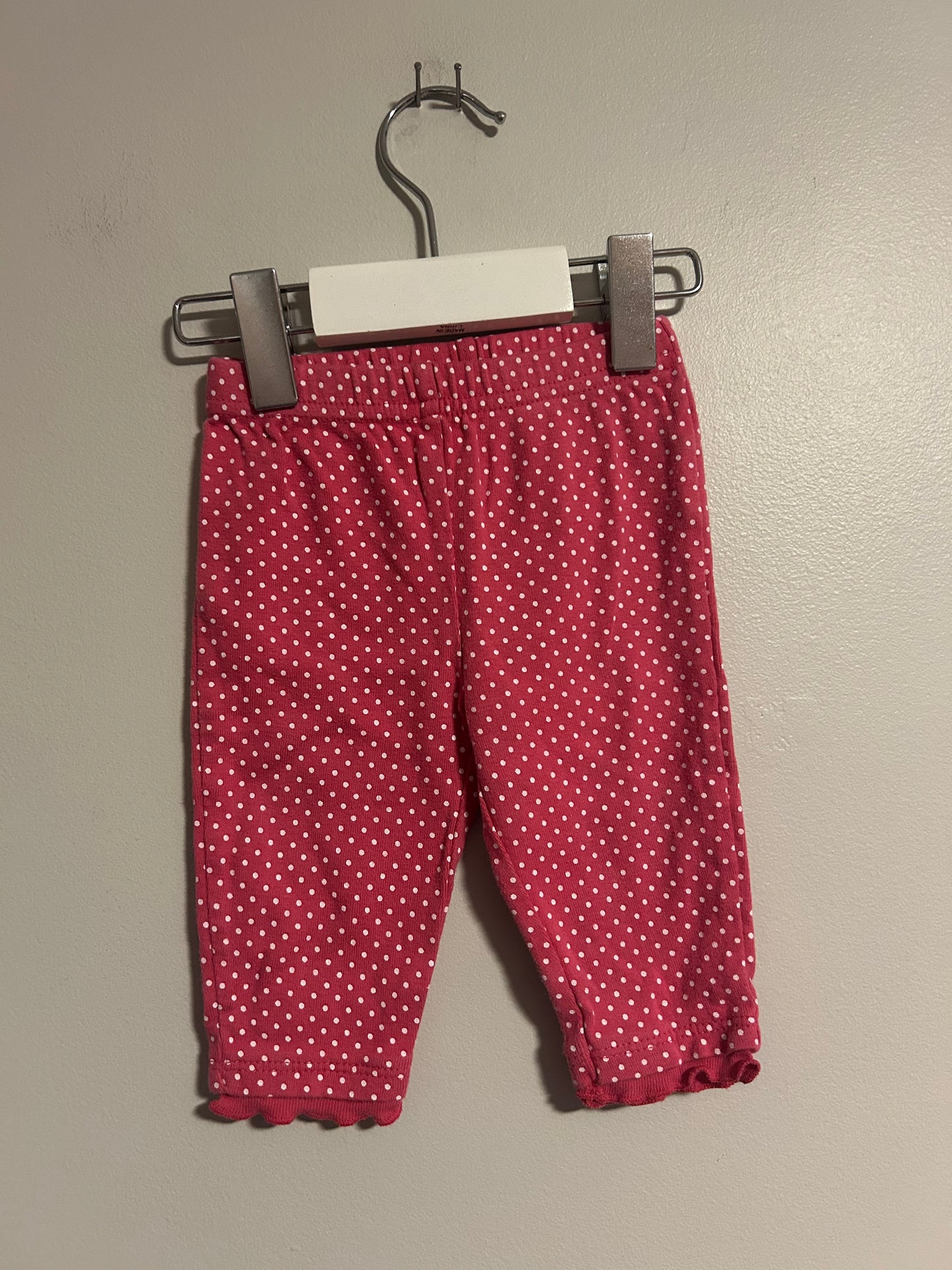 Old navy 0/3m pink polka dot pants