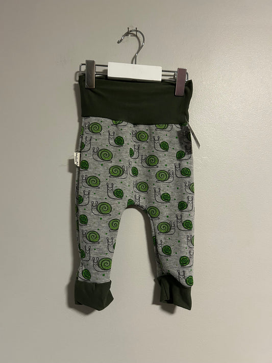 NEW small shop green snail grow with me pants