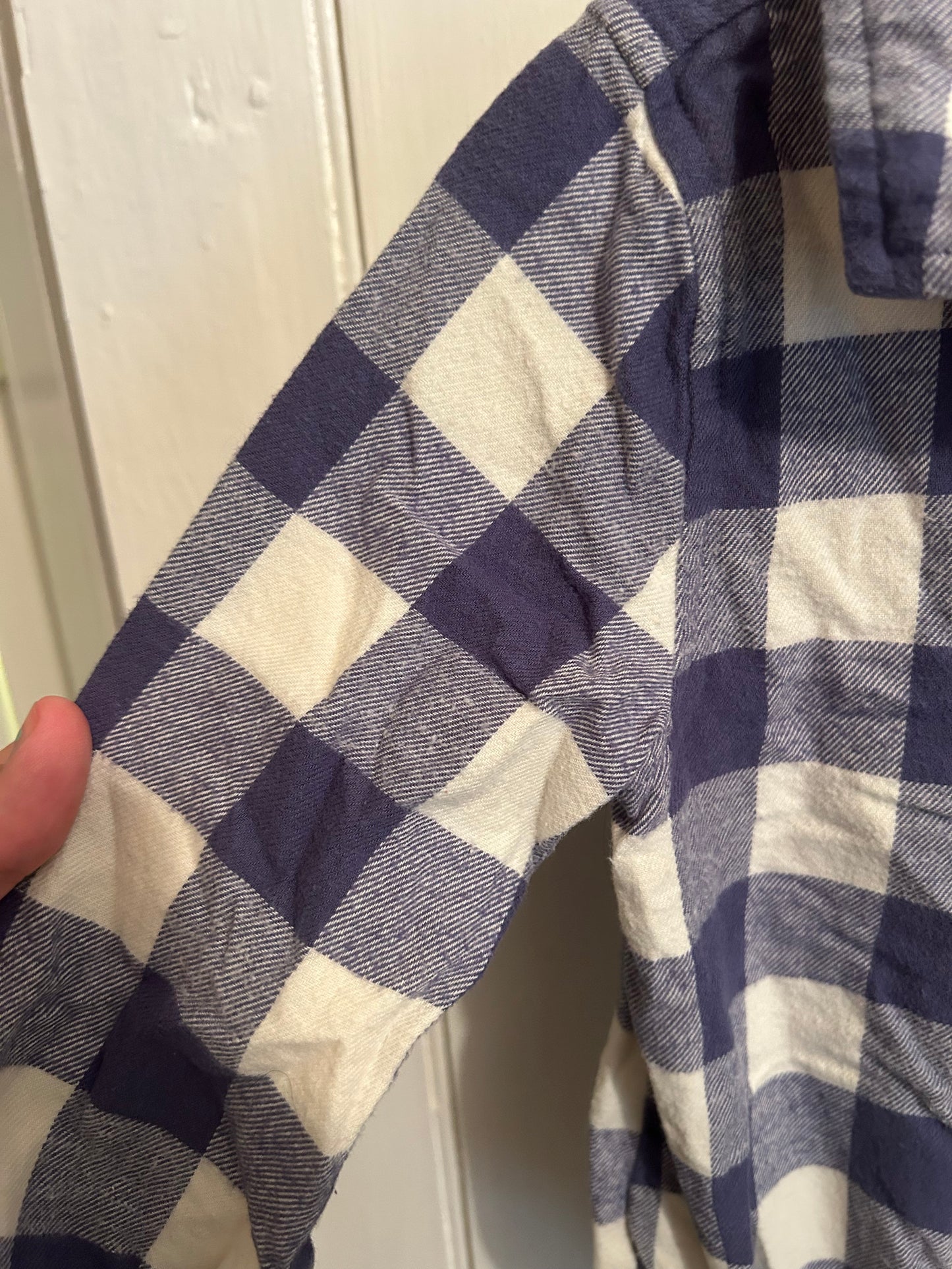 Rise little earthlings 18/24m purple plaid flannel onesie