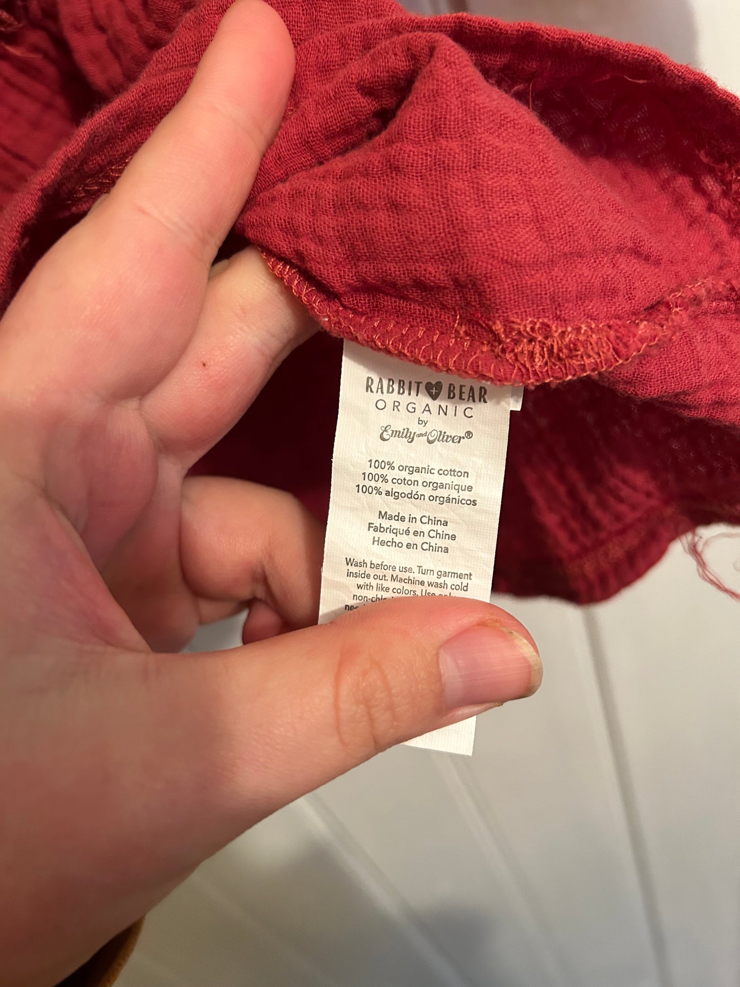 Rabbit & bear 3/6m burgundy ruffle dress