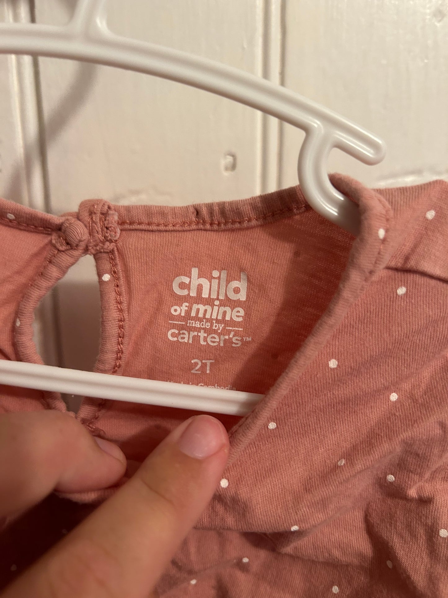 Carters 2t pink polka dot shirt