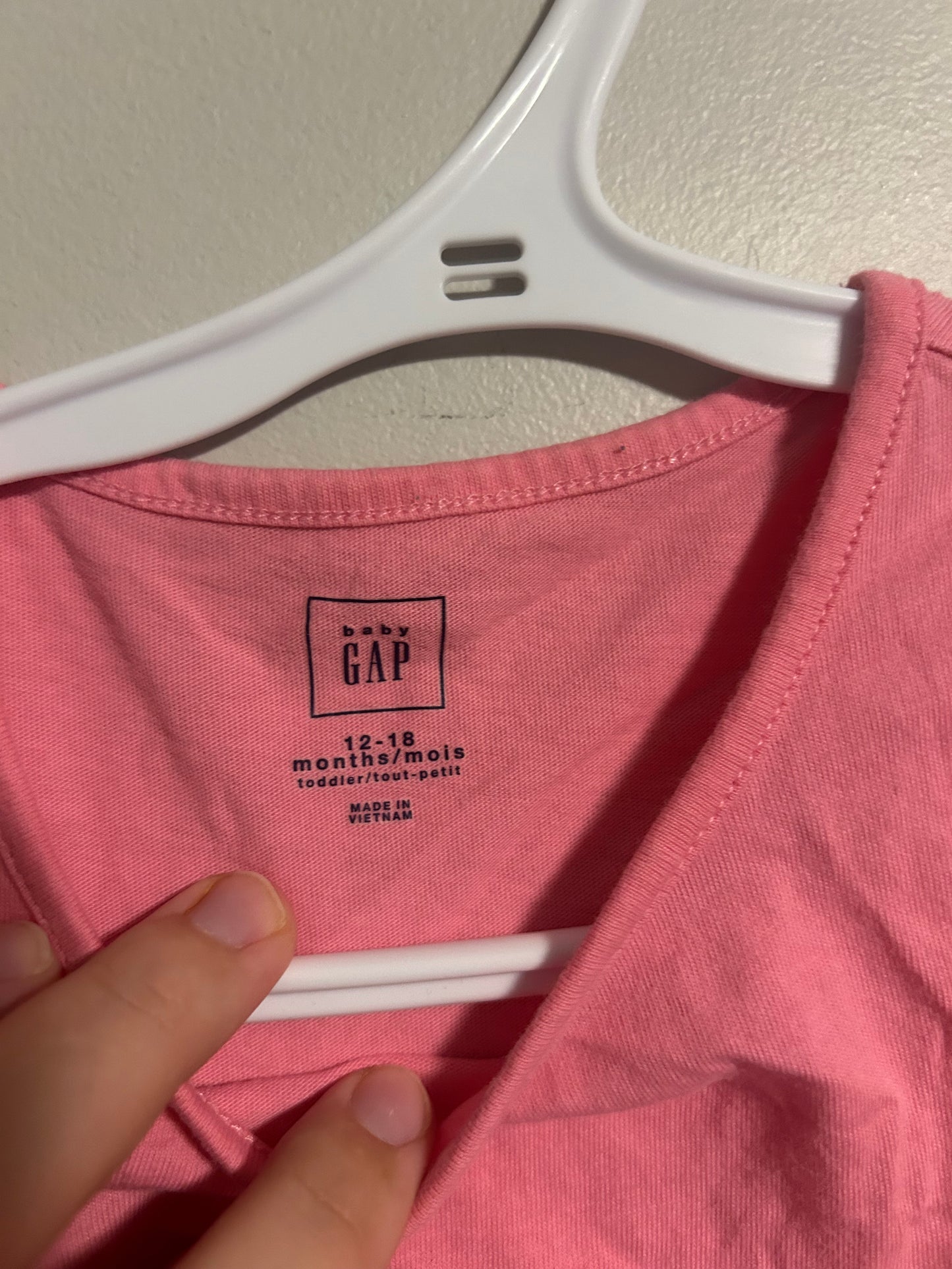Gap 12/18m pink tank peplum top