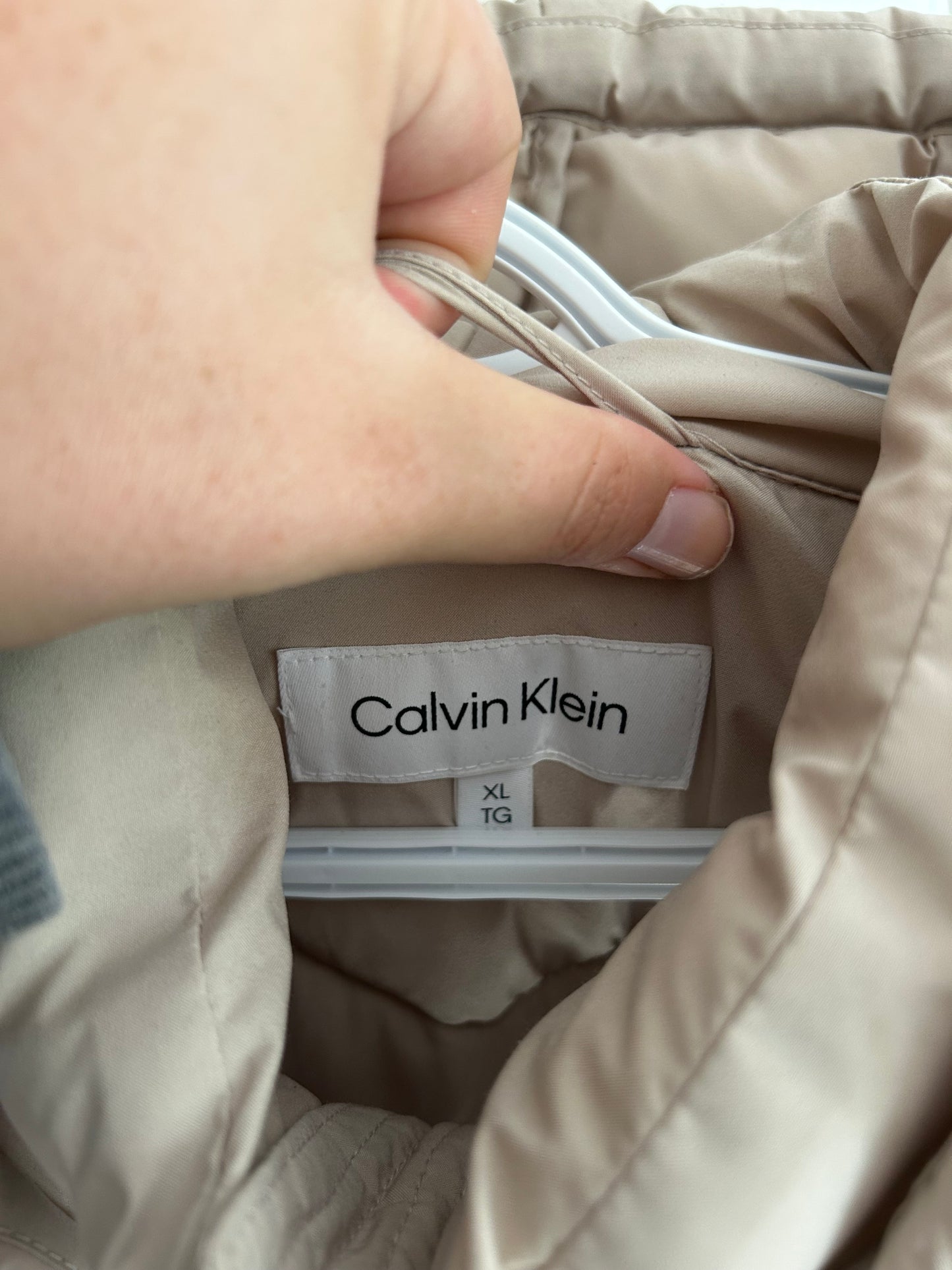 Calvin Klein xl tan puffer winter jacket
