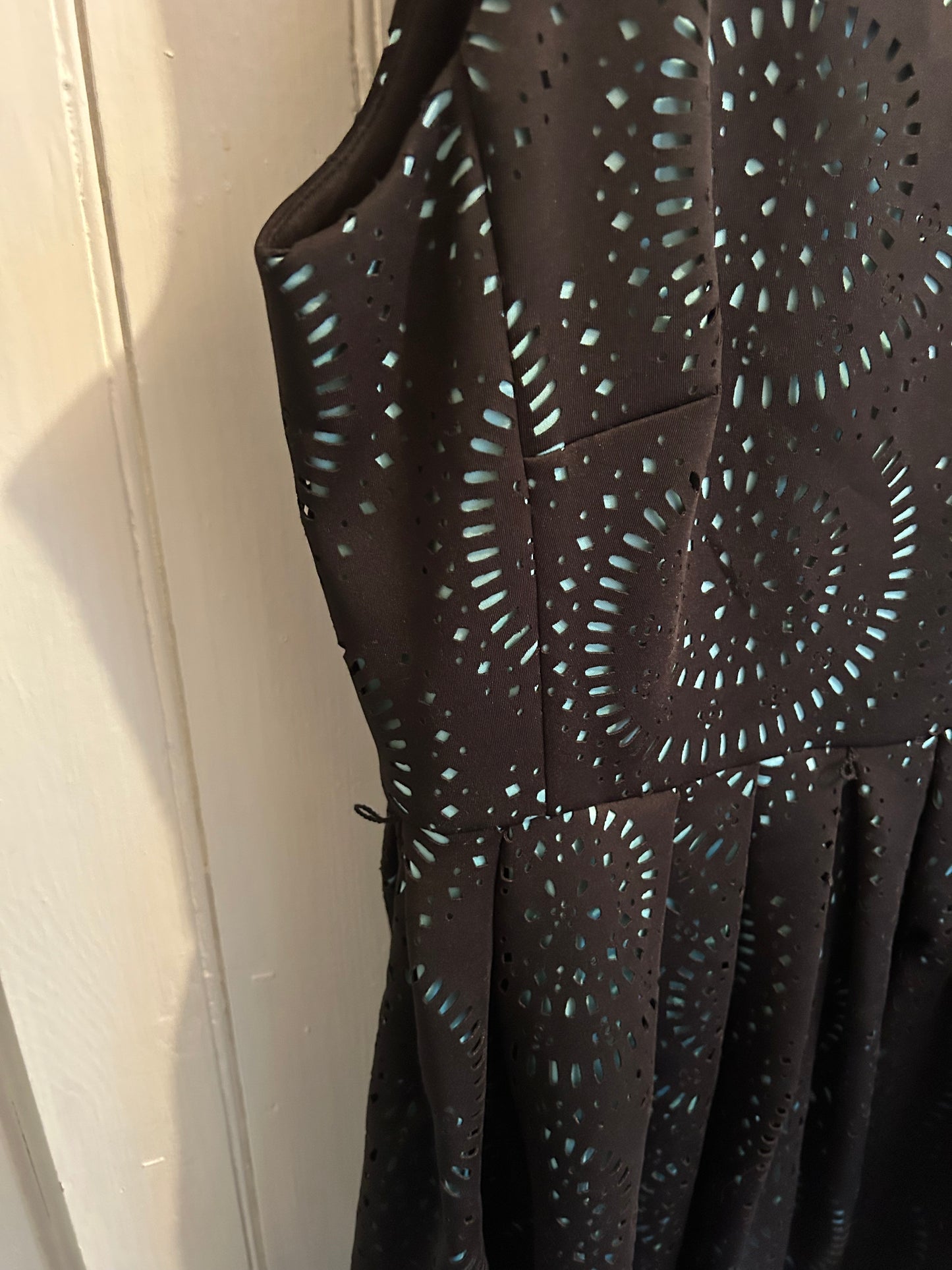 Calvin Klein 12 black & teal lace dress