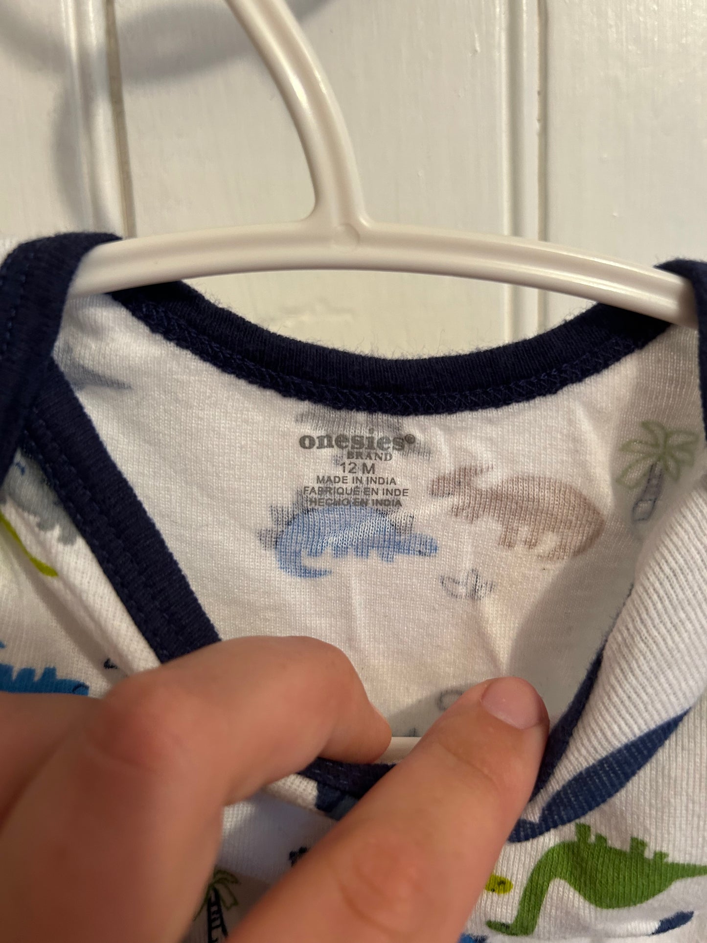 Gerber 12m green & blue Dino onesie