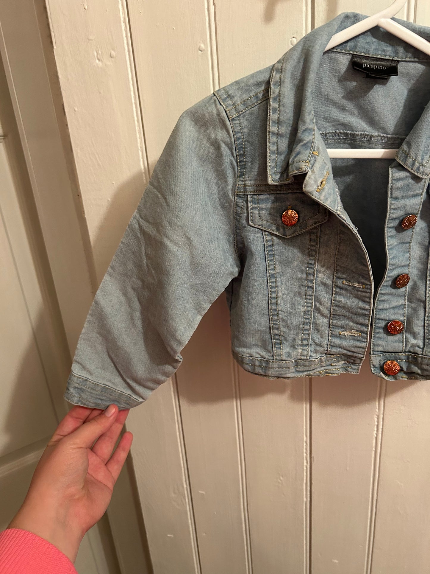Picapino 4t light wash cropped denim jacket