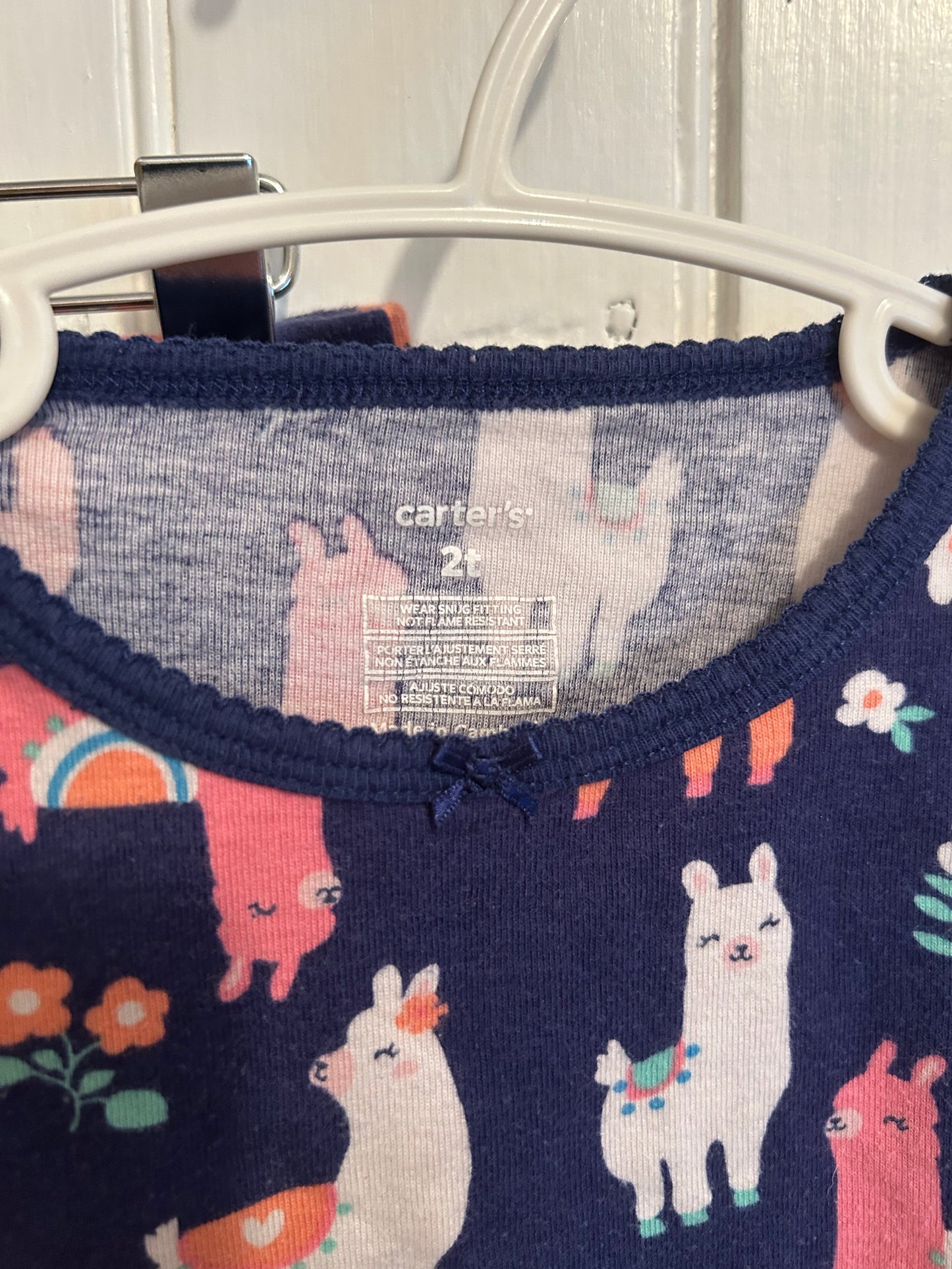 Carters 2t pink & blue llama 2pc set