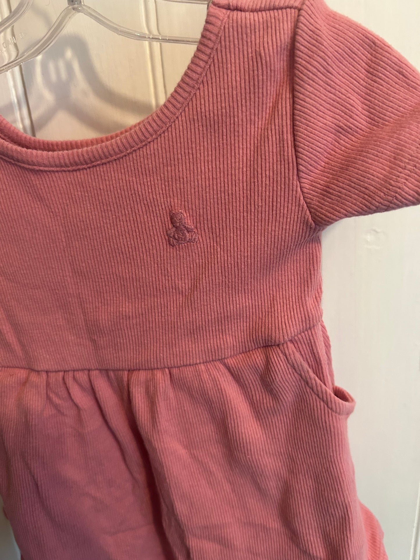 Gap 6/12m pink ribbed dress