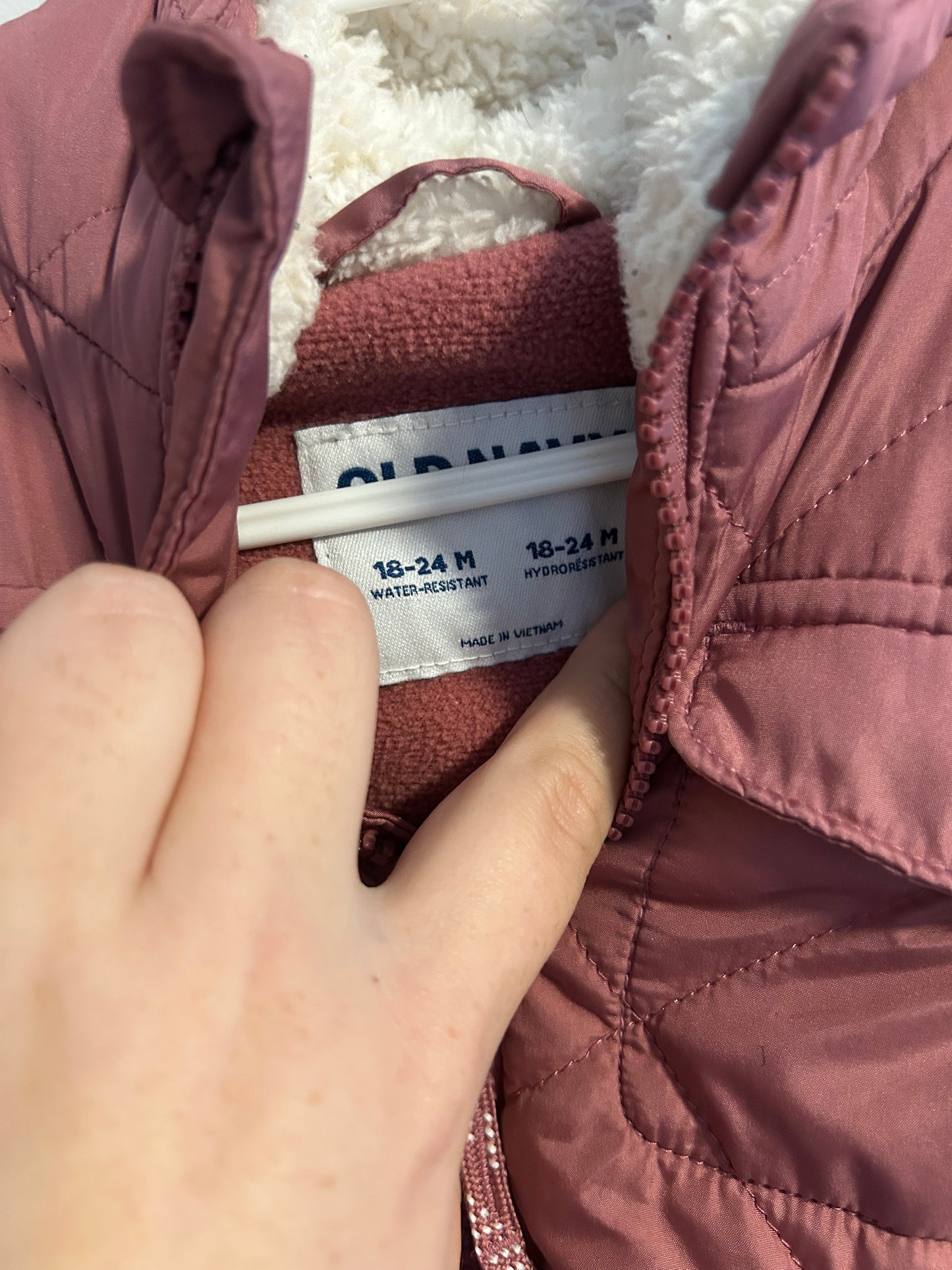 Old navy 18/24m pink quilted jacket