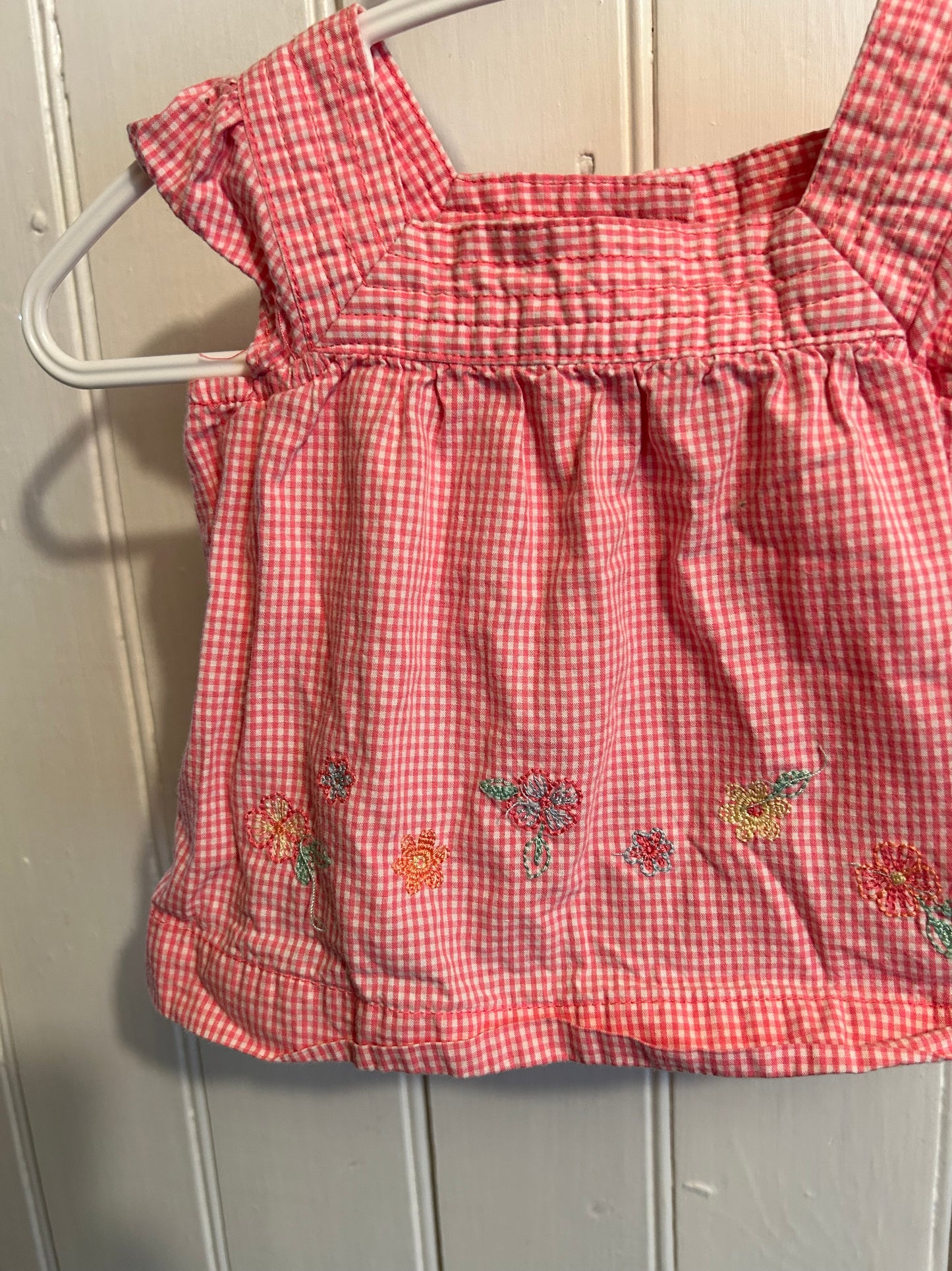 Vintage Oshkosh 3m pink gingham floral top