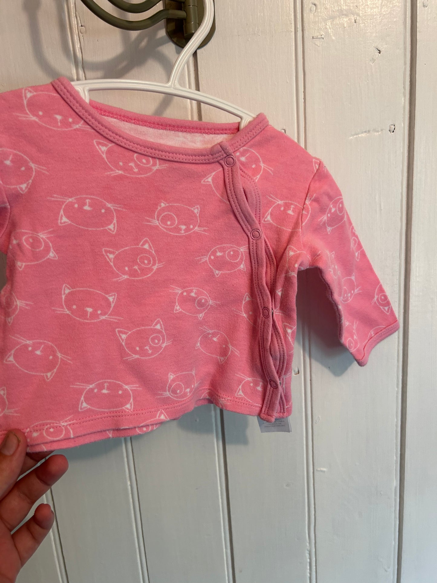 Petit Lem 3m pink cat cardigan