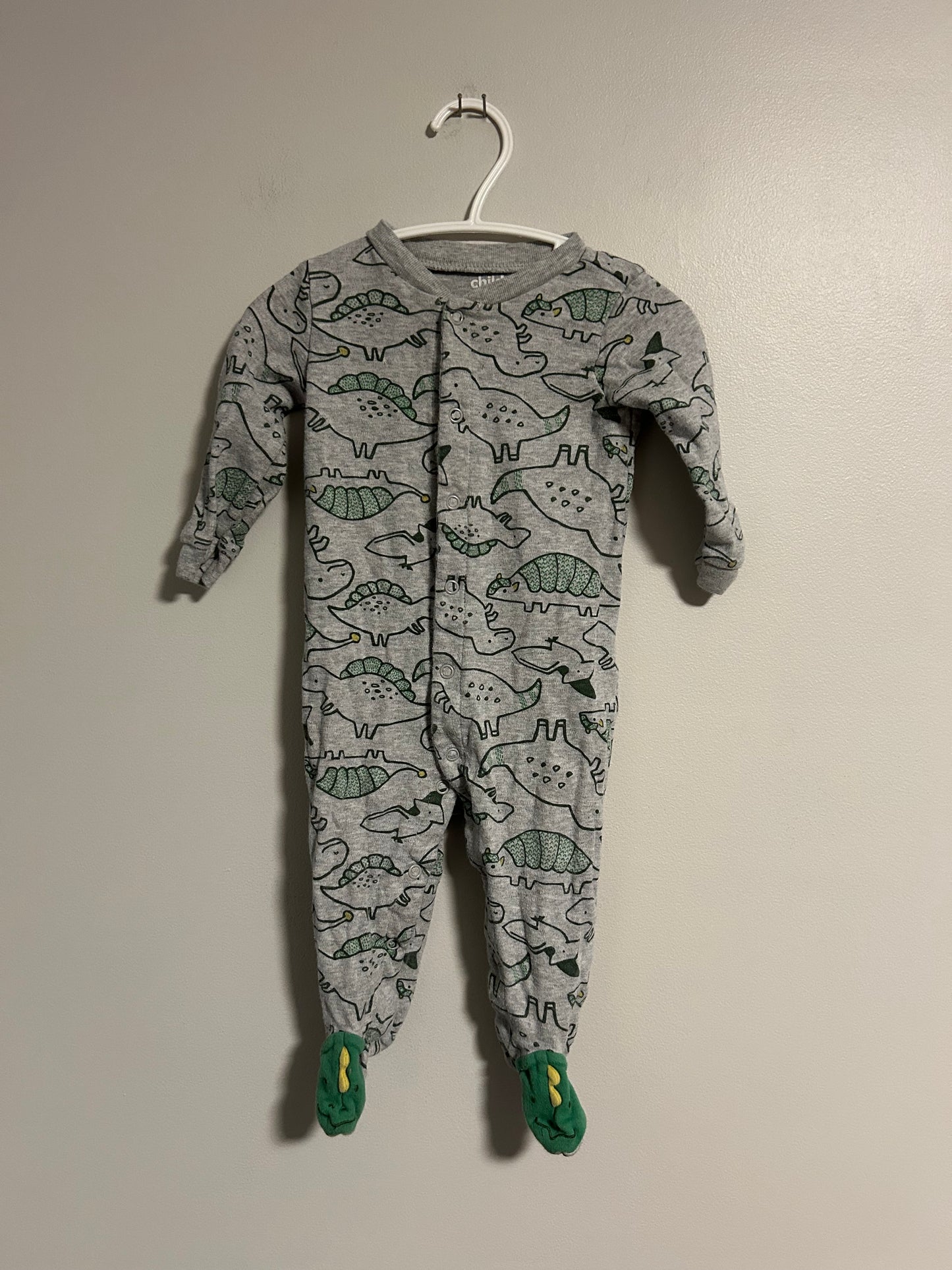 Carters 6/9m grey & green Dino sleeper