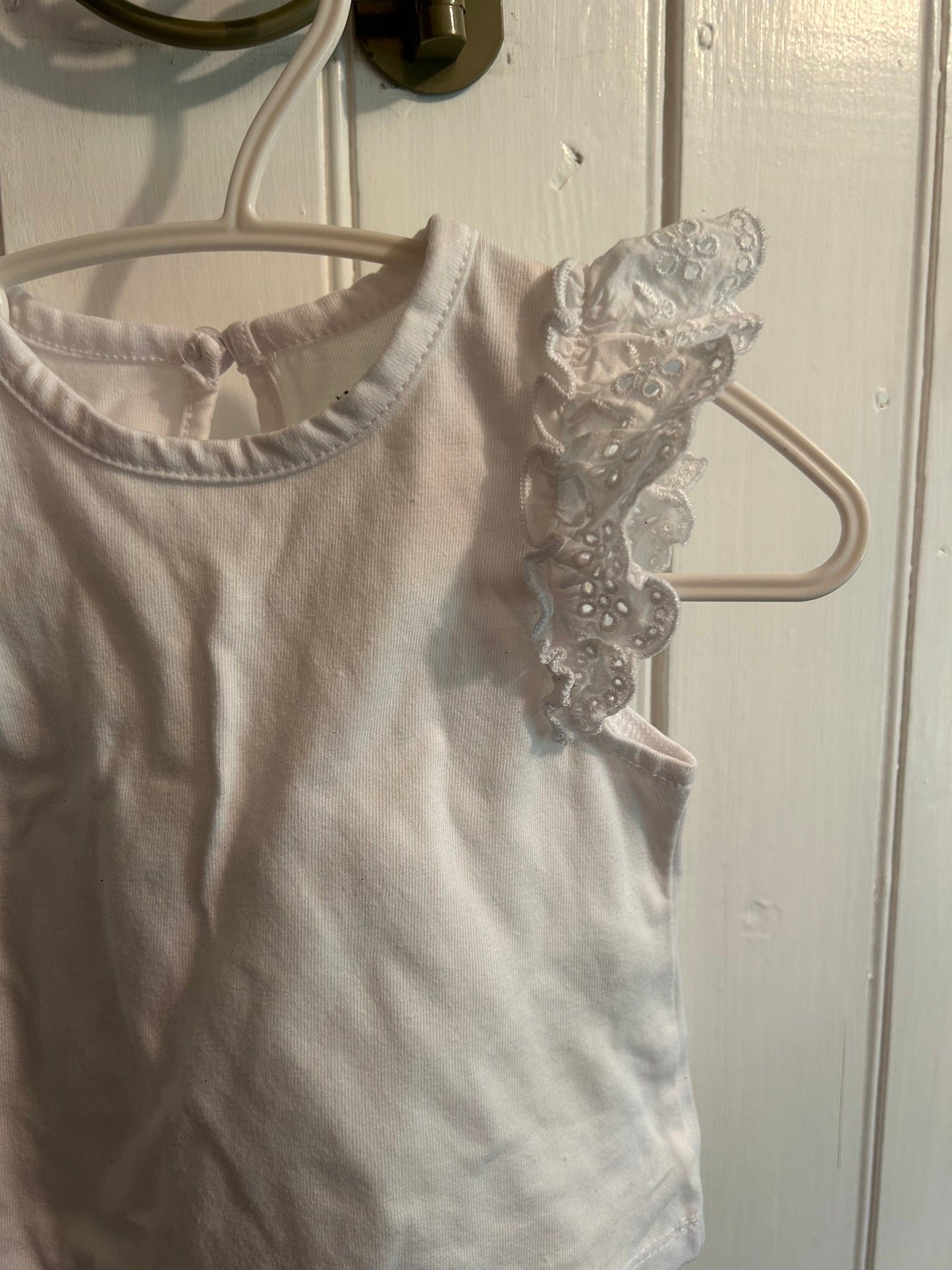 Little me 12m white lace sleeve top