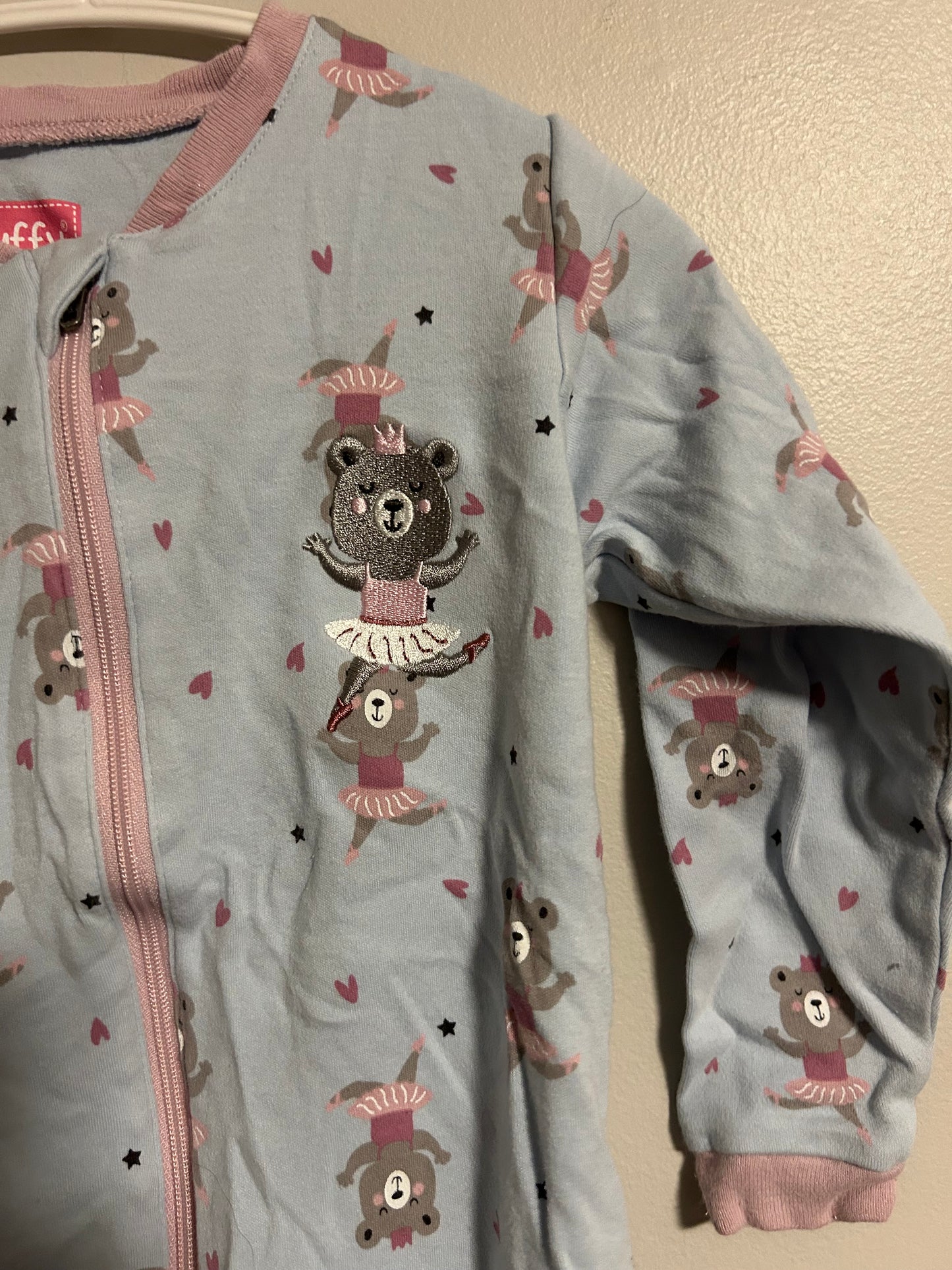 Tuffy 24m pink & blue bear ballerina sleeper