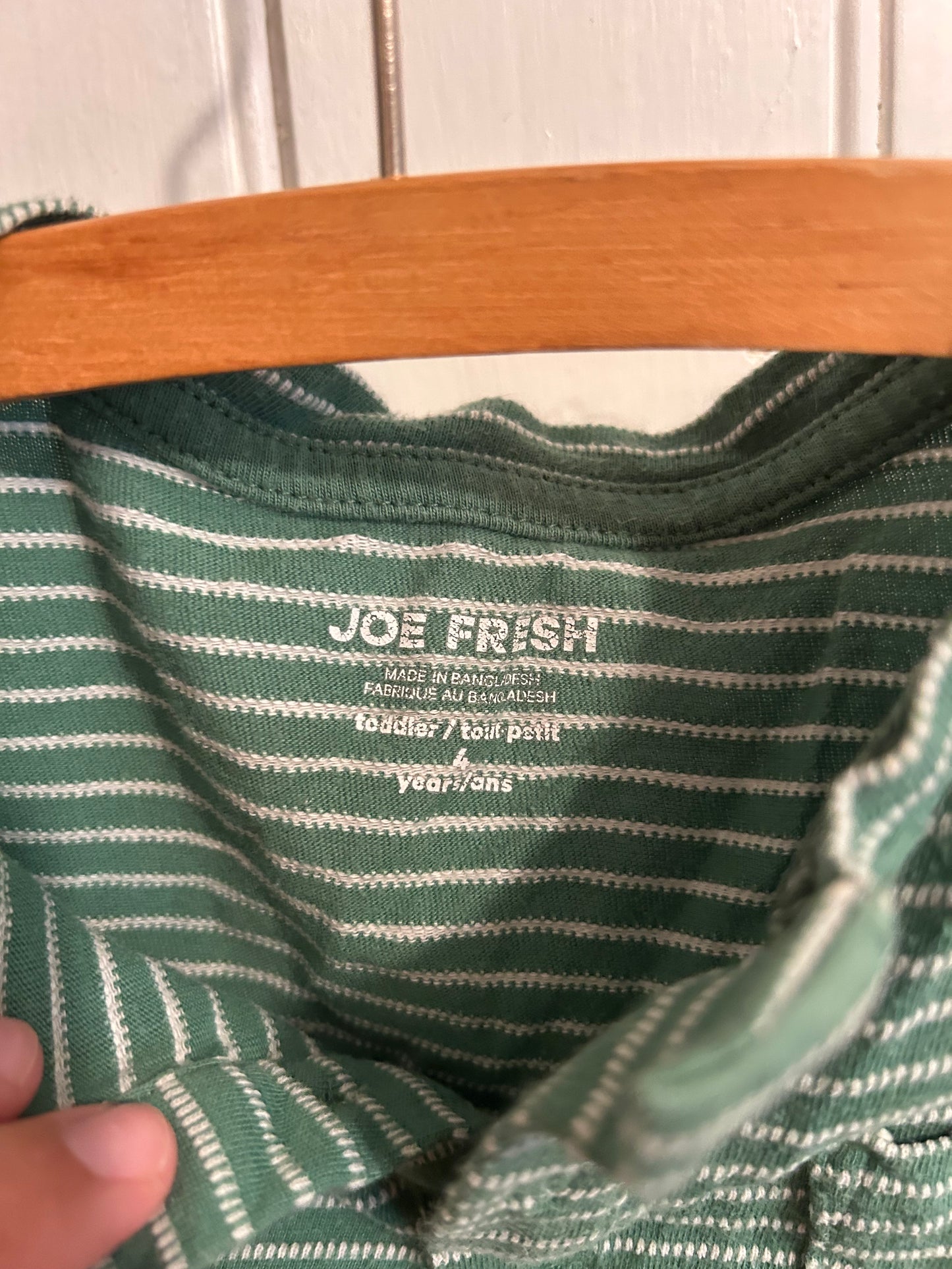 Joe fresh 4 green striped tshirt