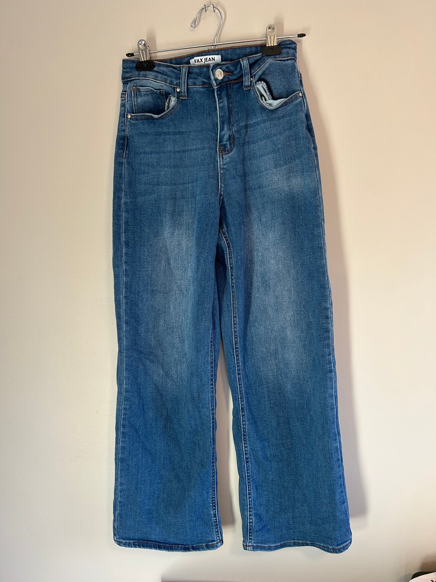 Wax jeans 5 medium wash wide leg jeans