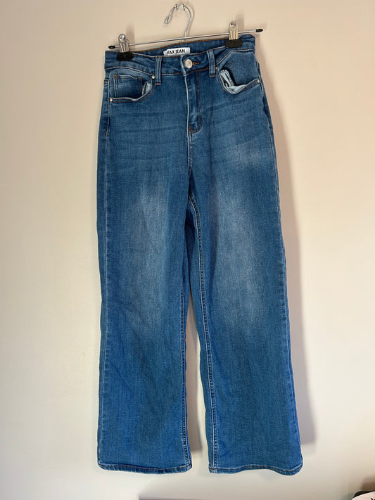 Wax jeans 5 medium wash wide leg jeans