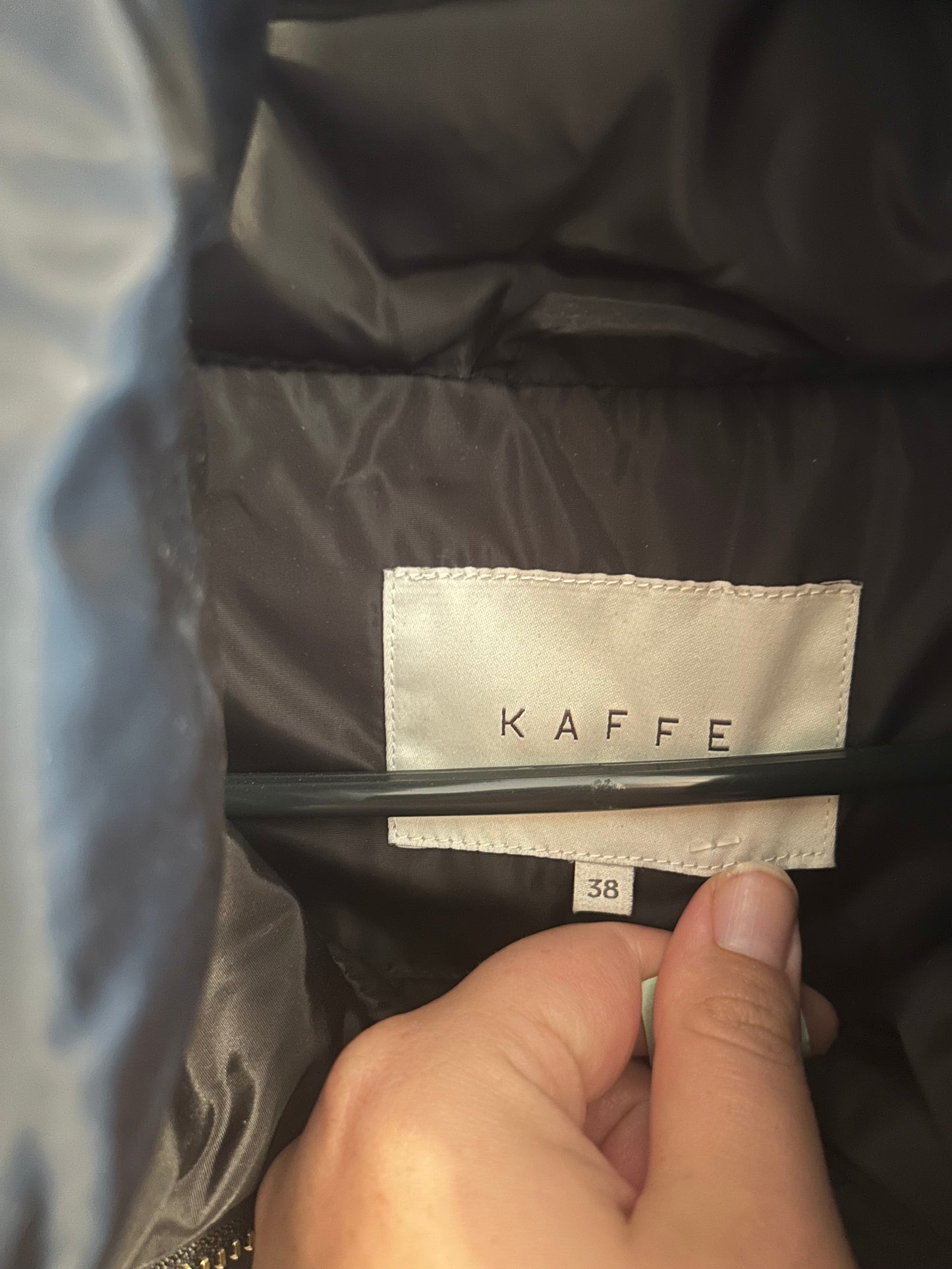 Kaffe 38 (medium) black knee length winter jacket