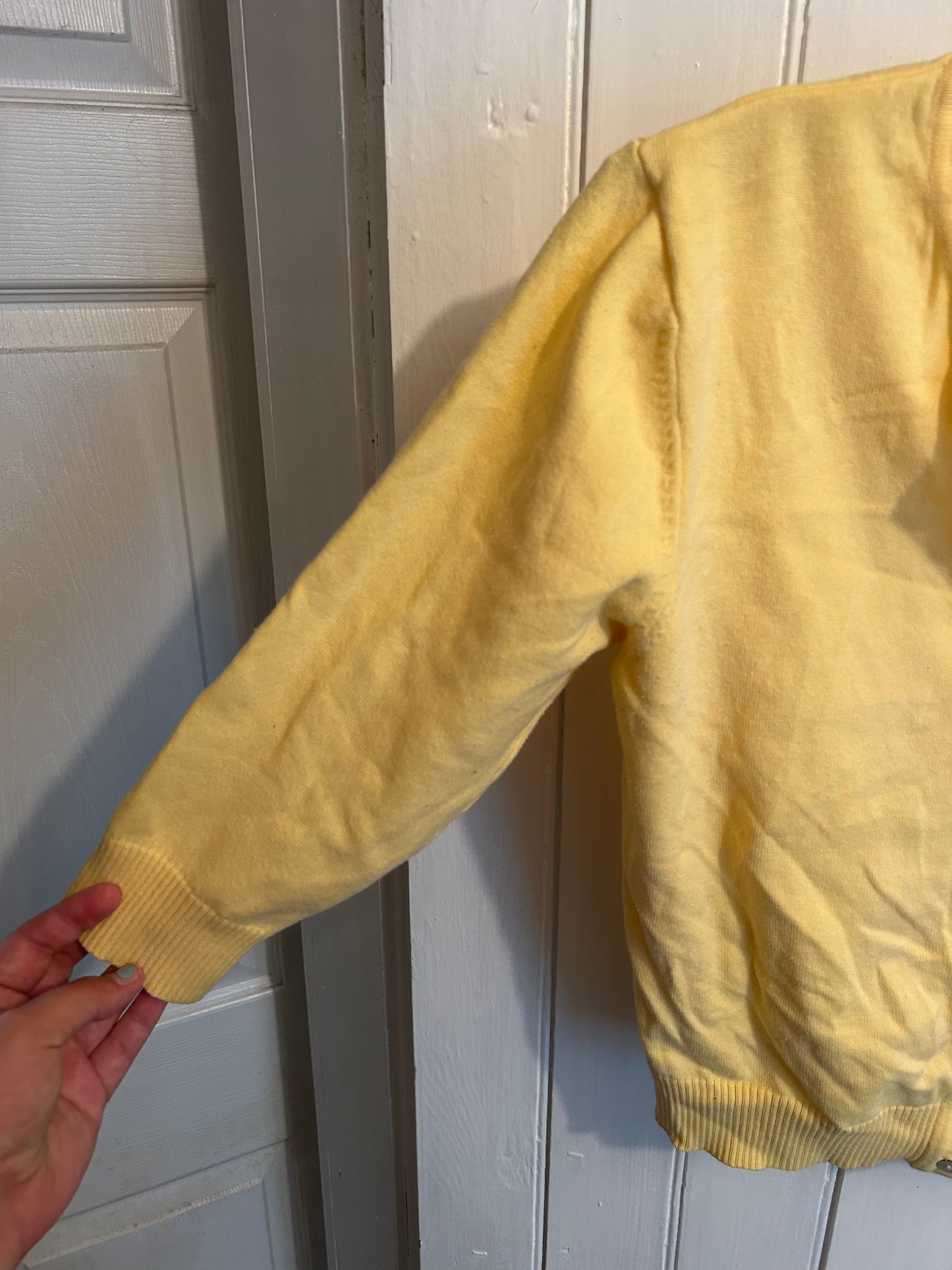 Vintage Jessica large yellow button up crop cardigan