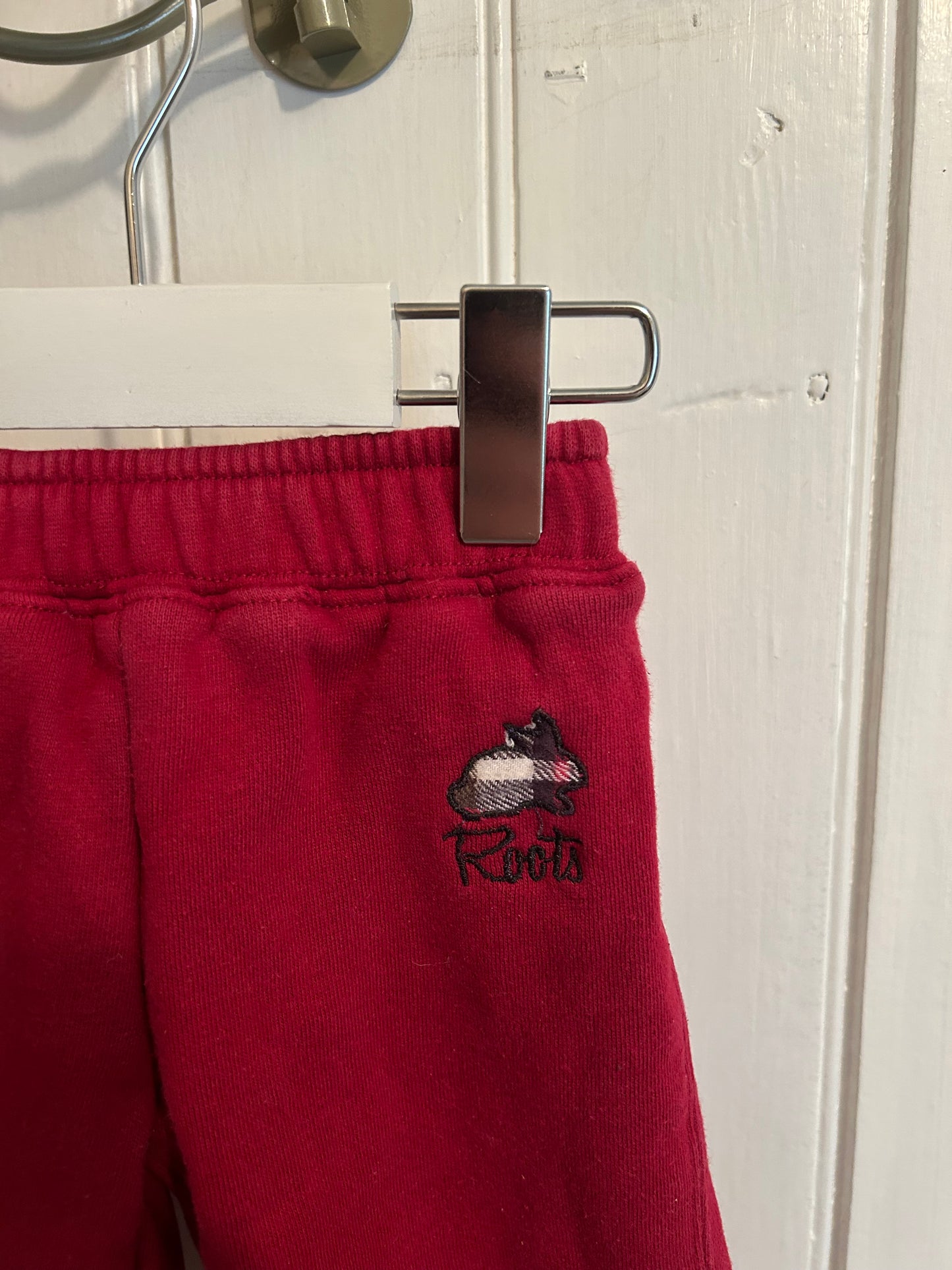 Roots 6/12m red wide leg joggers