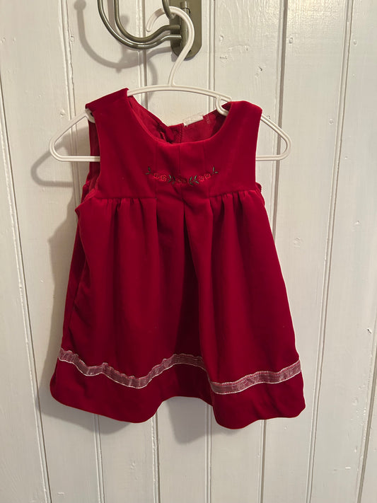 Vintage 12m red velvet dress