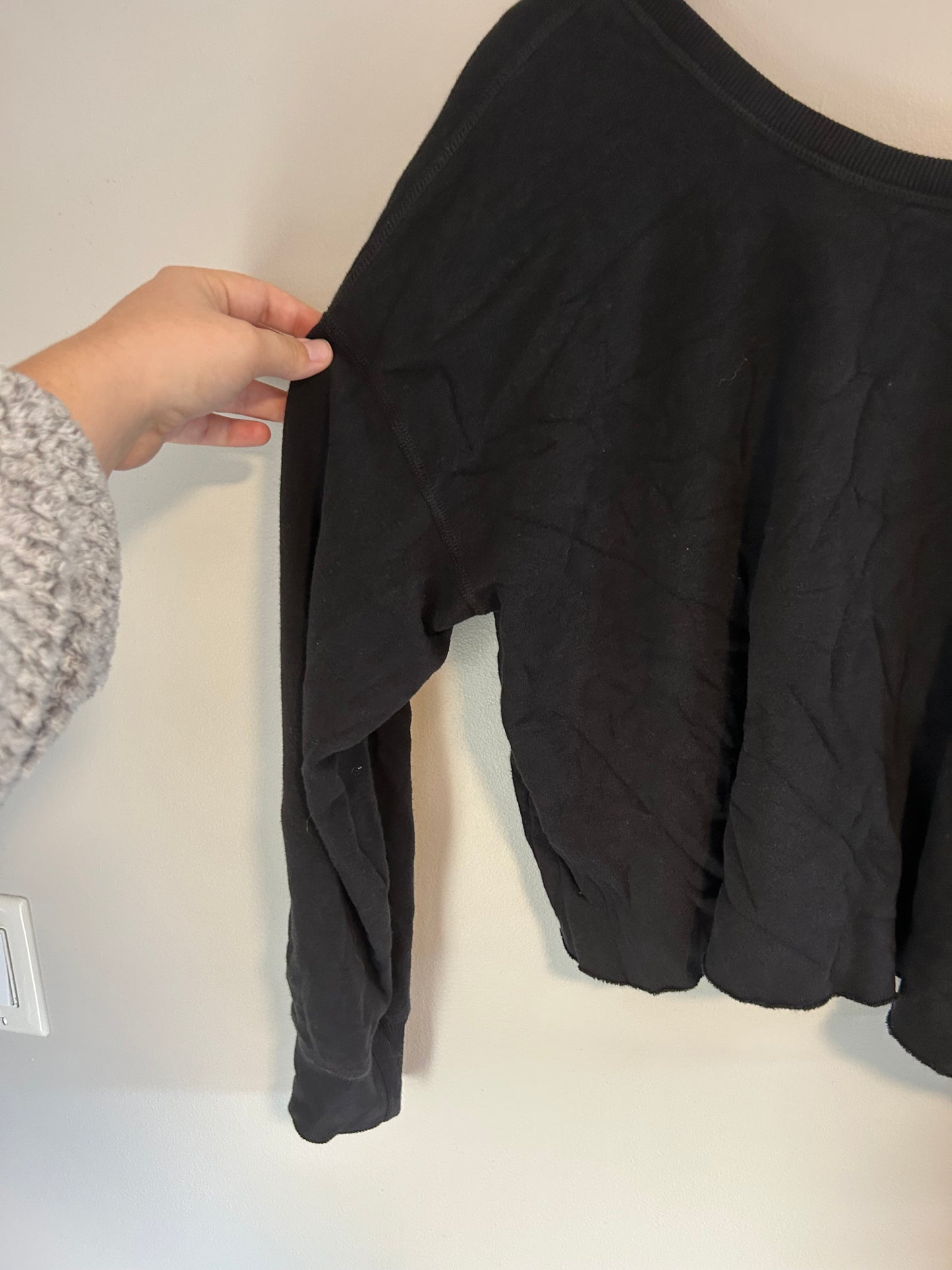 Offline by aerie large black low cut back copped sweater