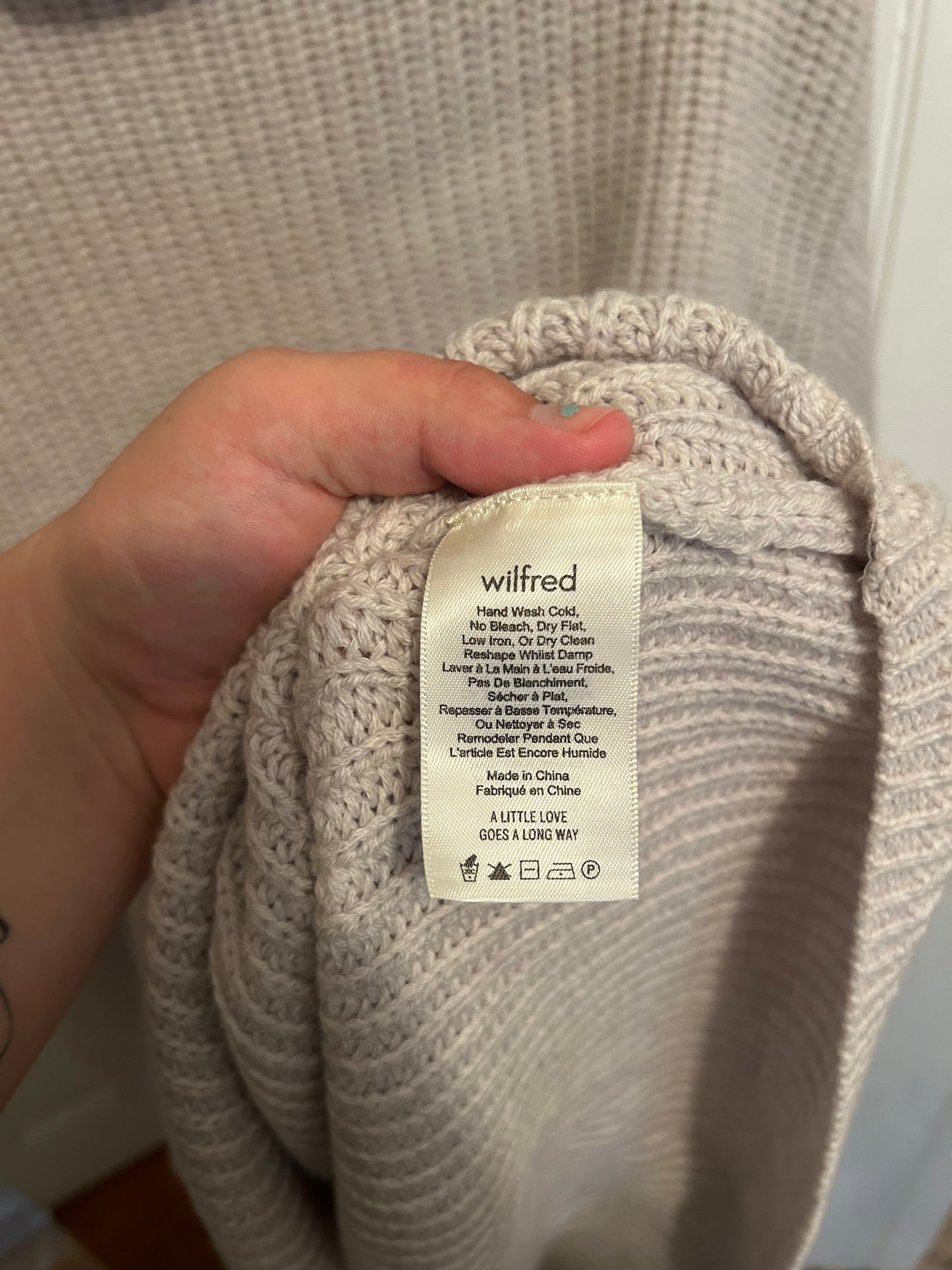 Wilfred Aritzia medium grey turtleneck knit tunic