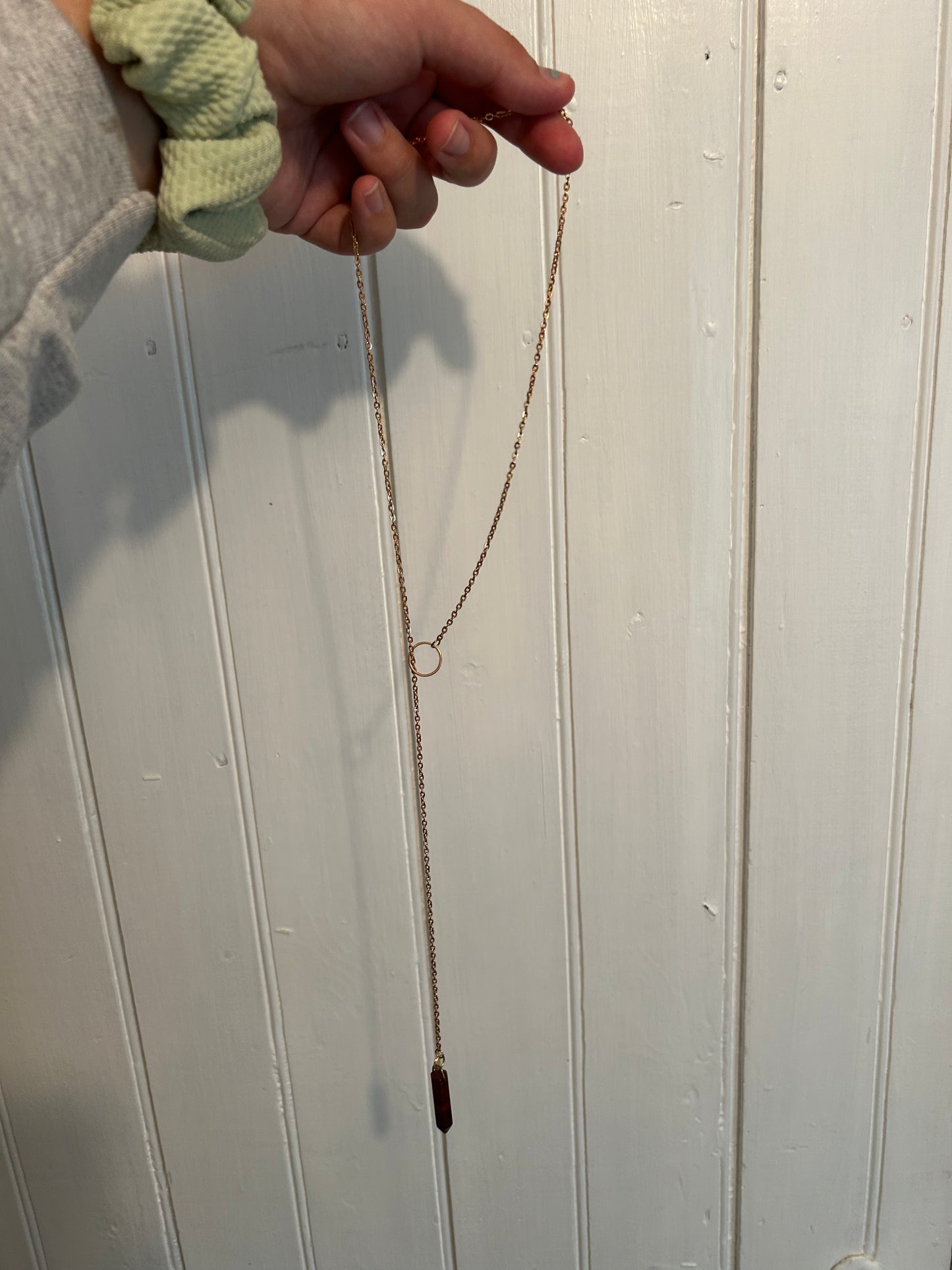 Handmade dark brown loop necklace