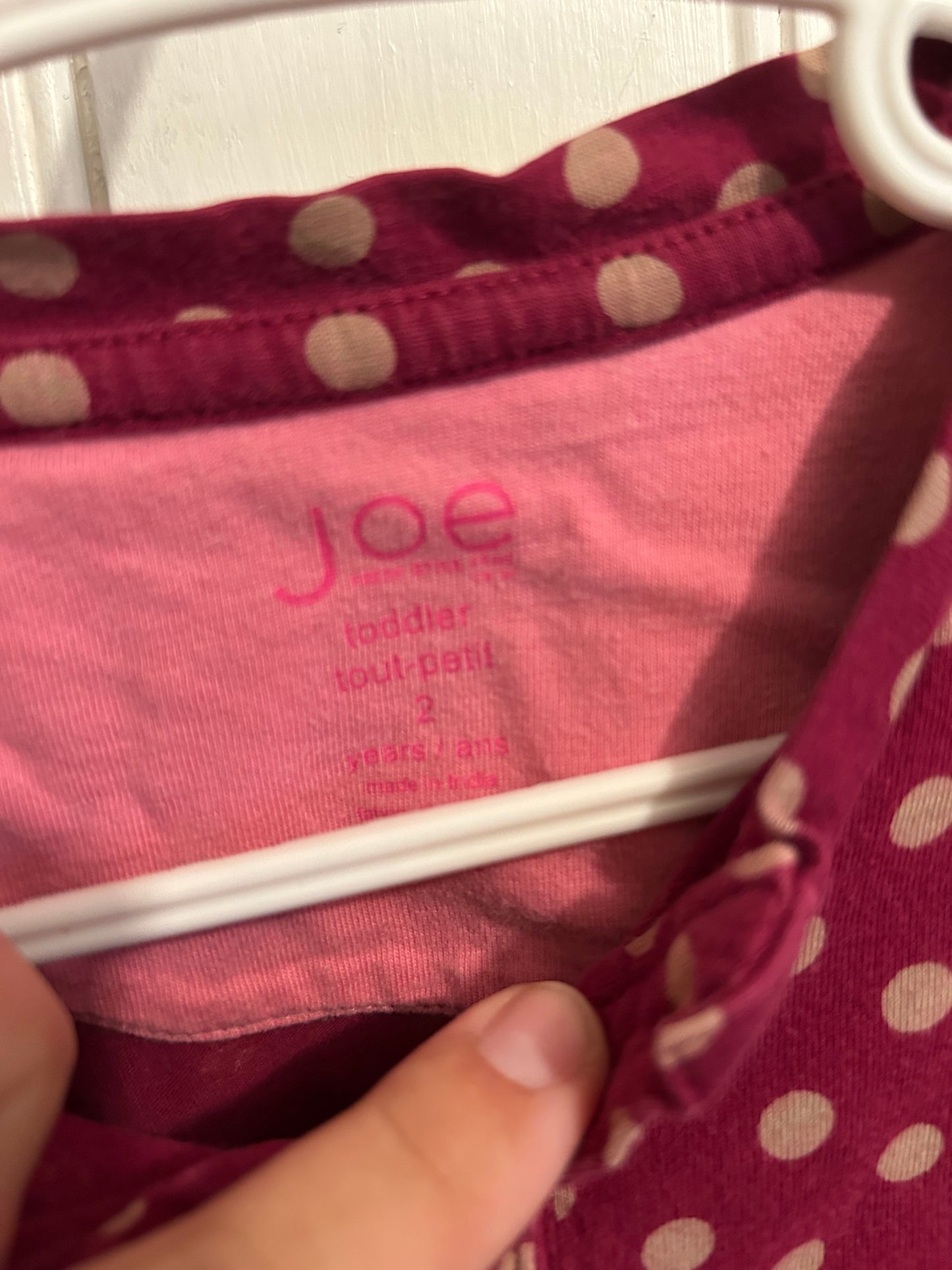 Joe fresh 2t pink polka dot top