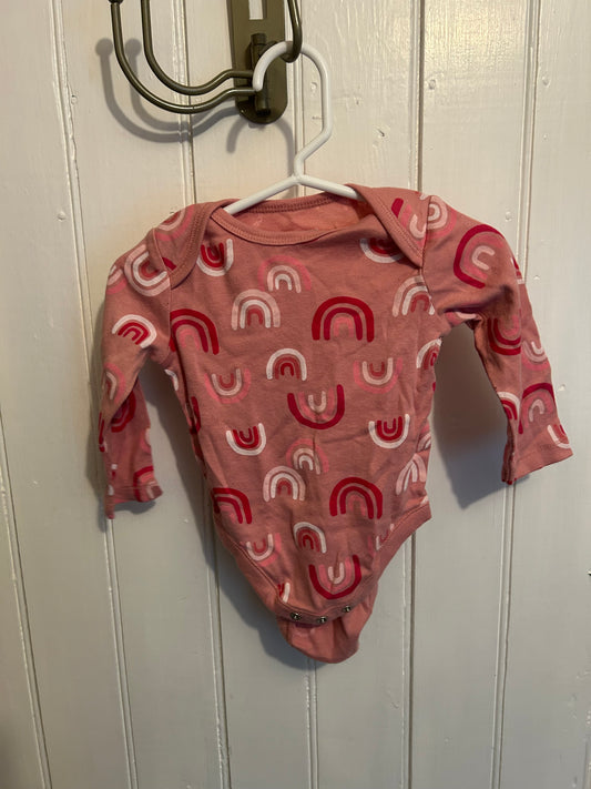 Old navy 3/6m pink rainbow onesie