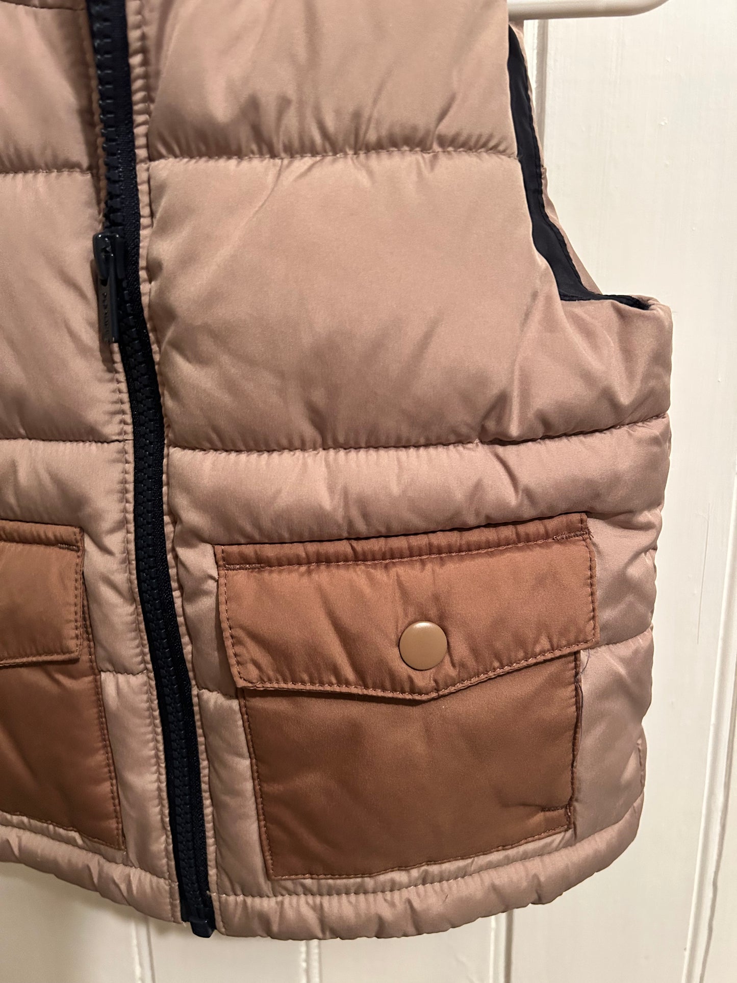 Old navy 12/18m tan puffer vest