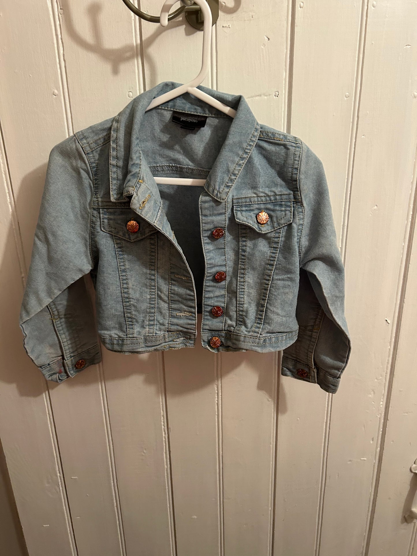Picapino 4t light wash cropped denim jacket