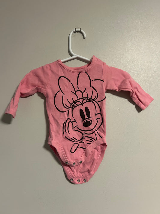 Disney 3/6m pink Minnie onesie