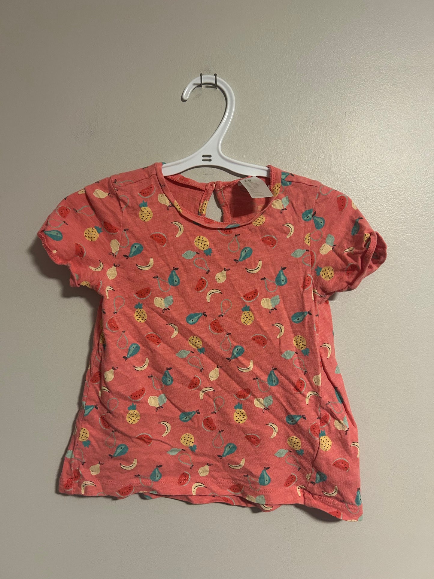 H&M 18/24m pink fruit tshirt