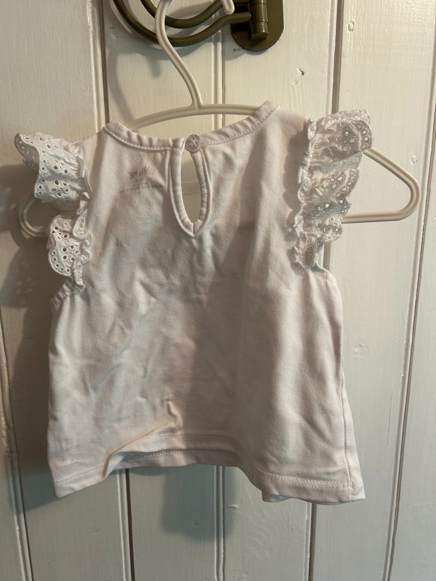 Little me 12m white lace sleeve top
