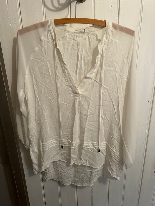 Gentle fawn xs white sheer linen tunic
