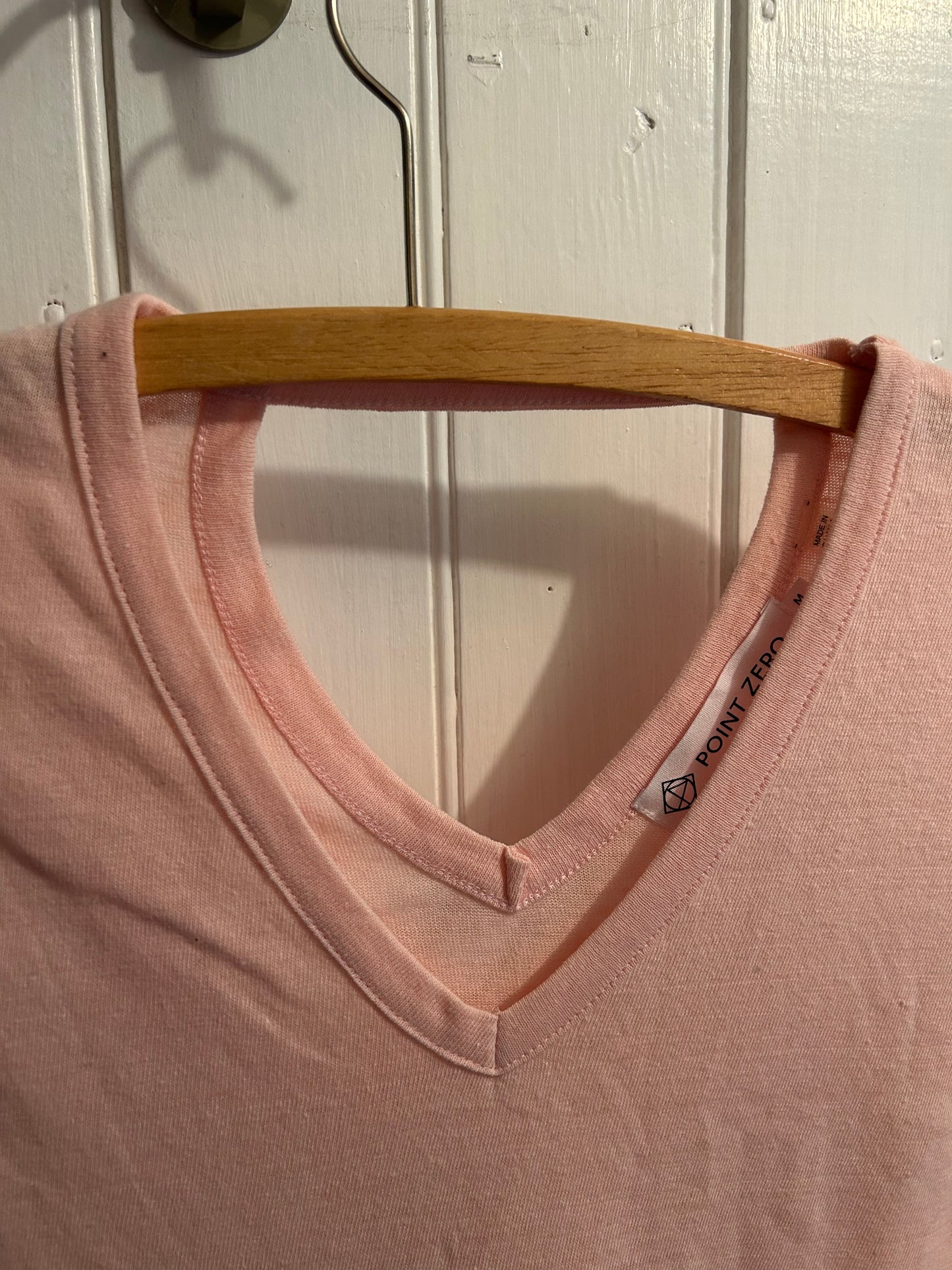 Point zero medium pink vcut top