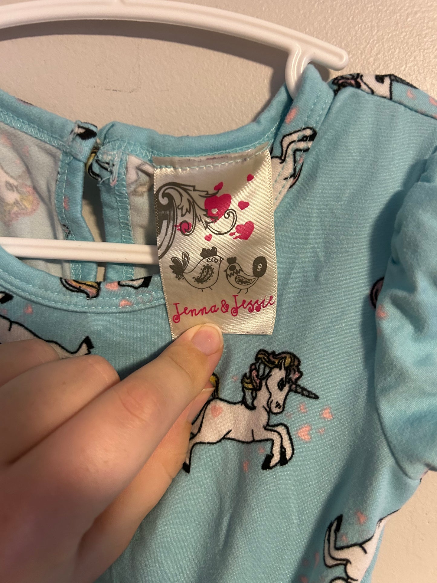 Jenna & Jessie 18m blue unicorn tulle dress