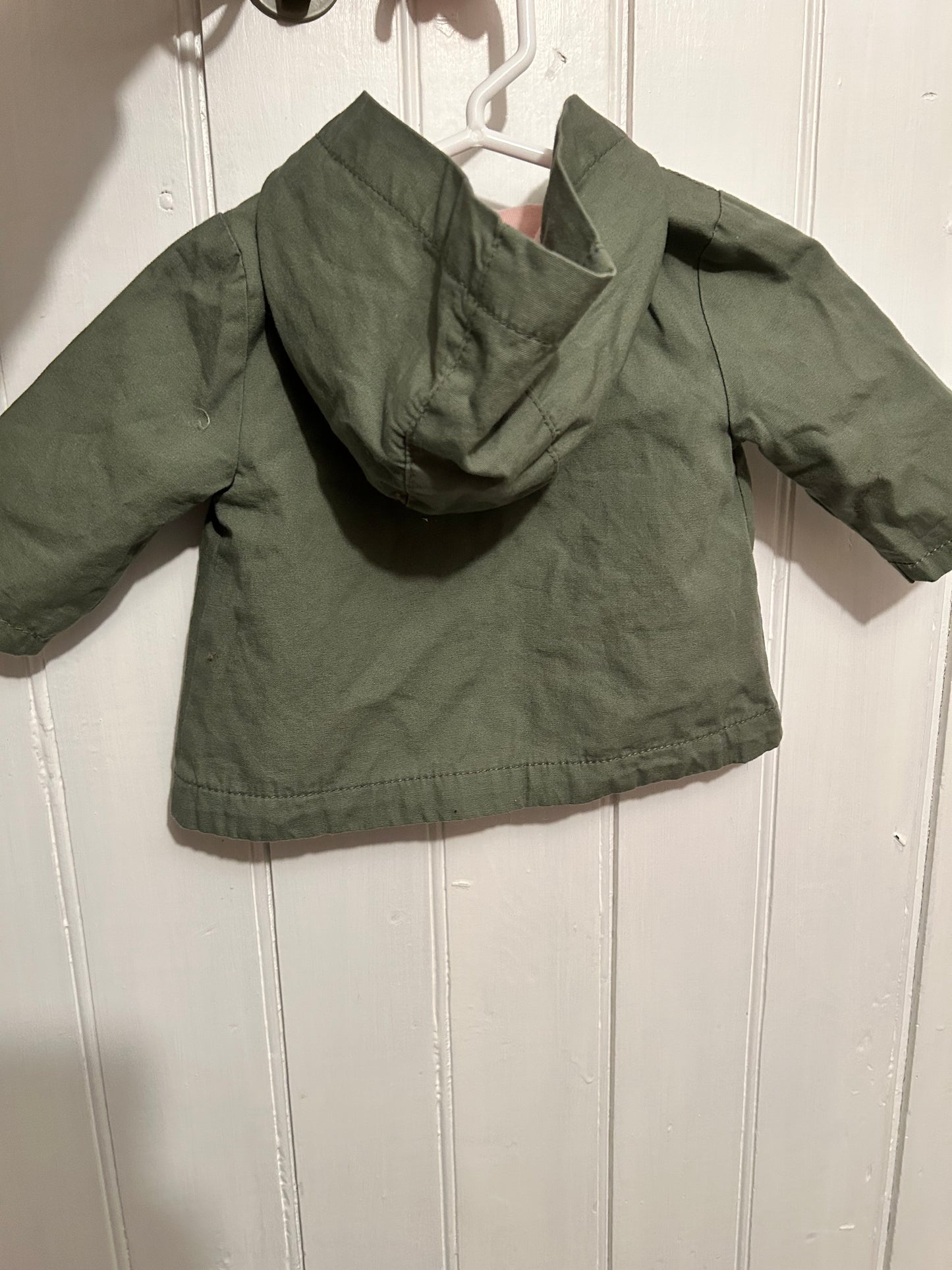 Old navy 0/3m olive green button up lightweight jacket