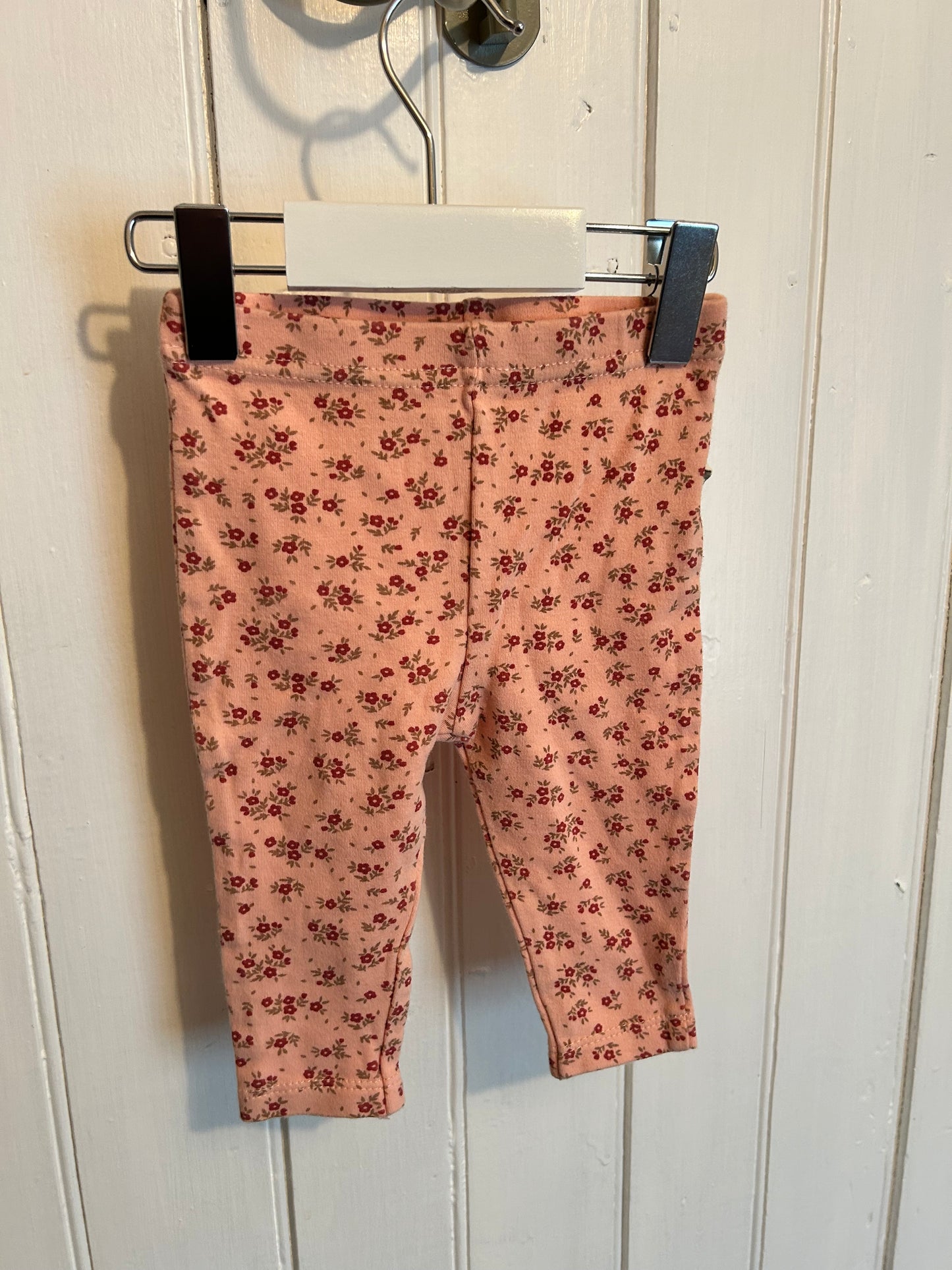 Rabbit & bear 3/6m pink floral leggings