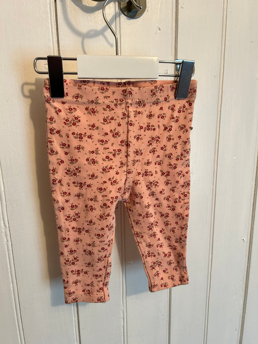 Rabbit & bear 3/6m pink floral leggings
