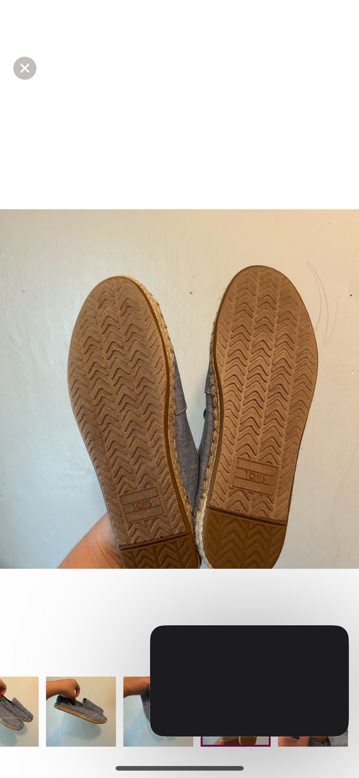 Tom’s women’s 7 blue slip on shoes