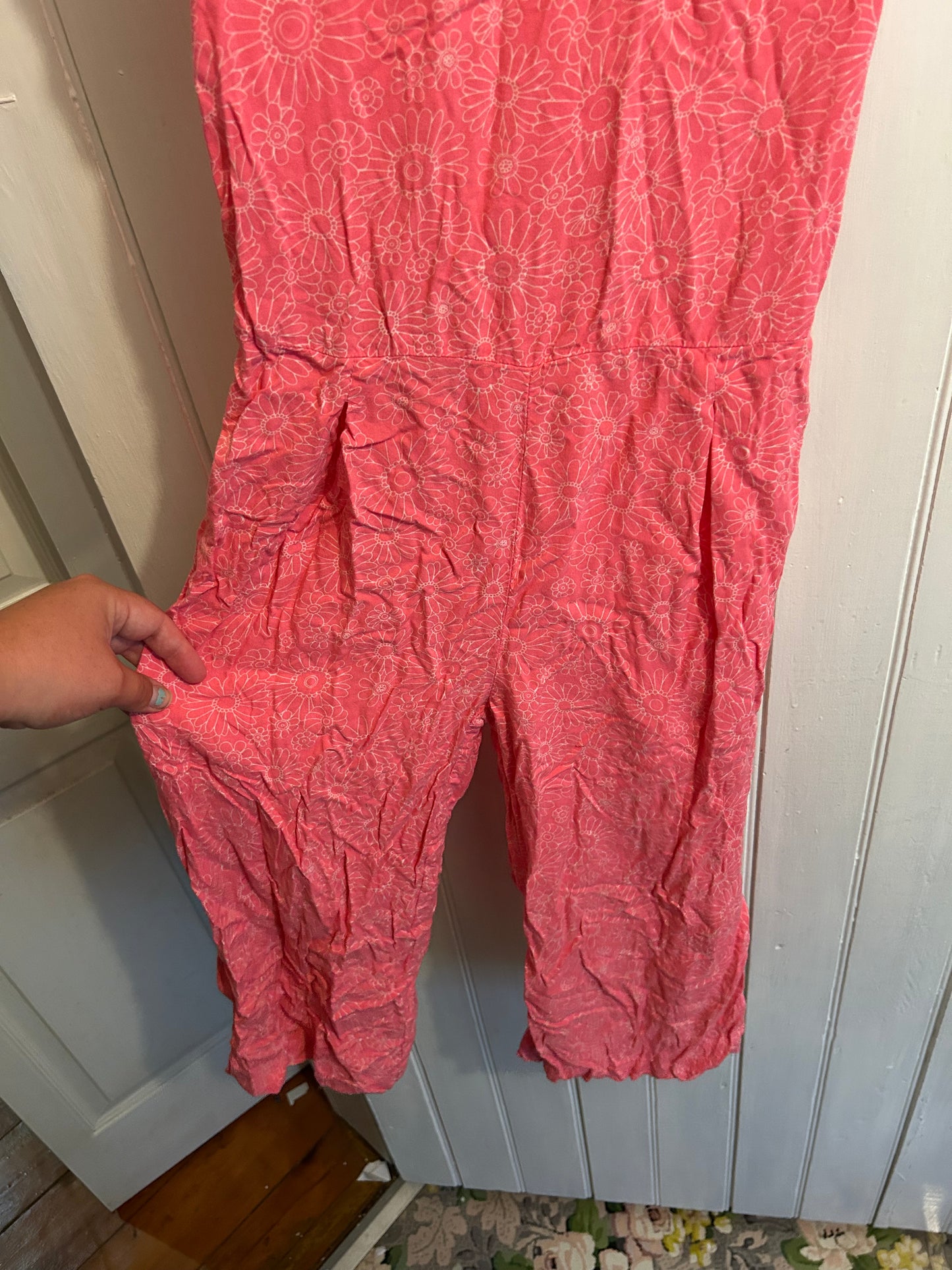 George youth 10 pink floral romper