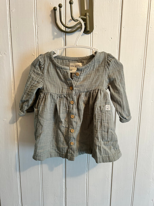 Little planet carters 3m sage green button up dress