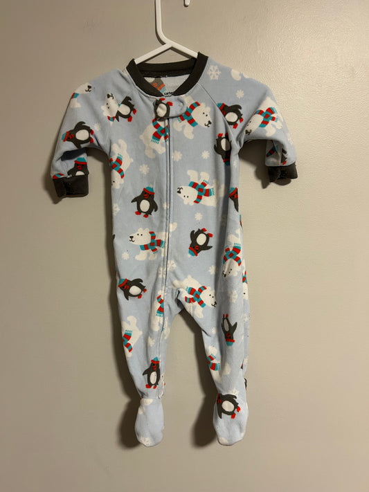 Carters 6m polar bear & penguin fleece sleeper