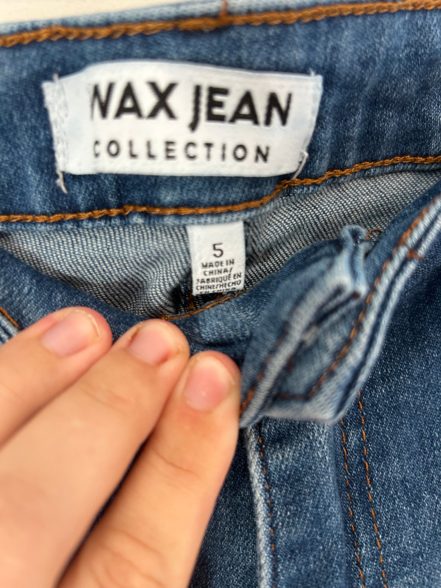 Wax jeans 5 medium wash wide leg jeans