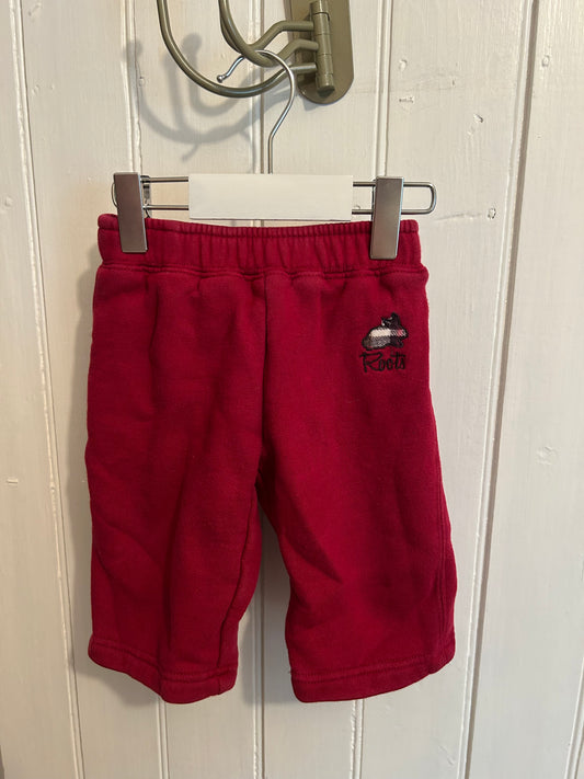 Roots 6/12m red wide leg joggers