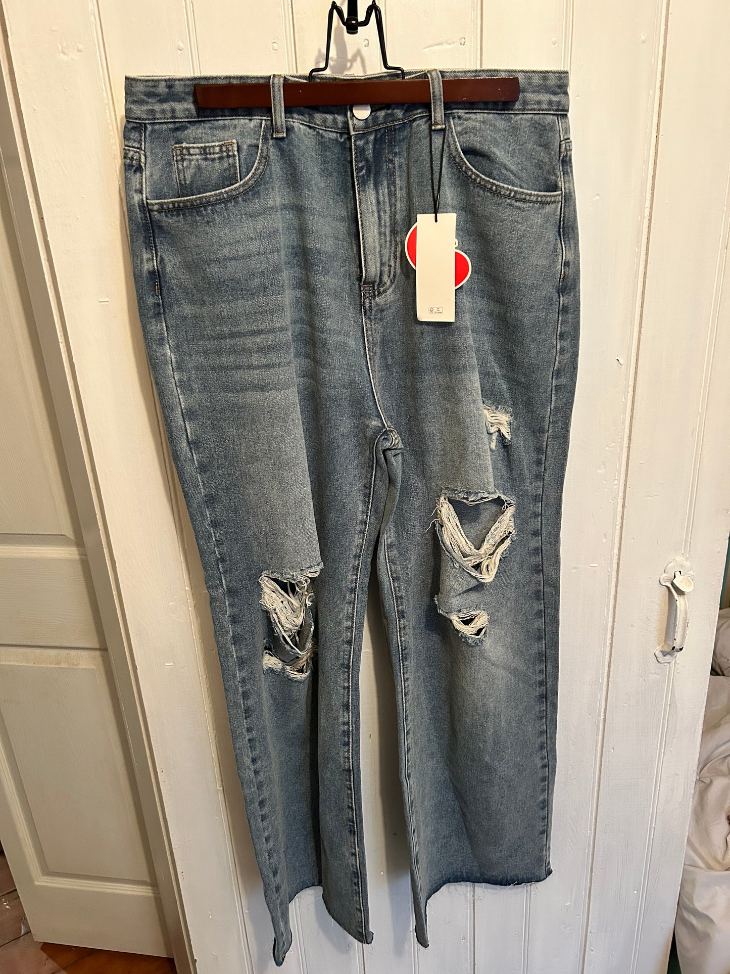 NEW cider xl light wash distressed baggy jeans